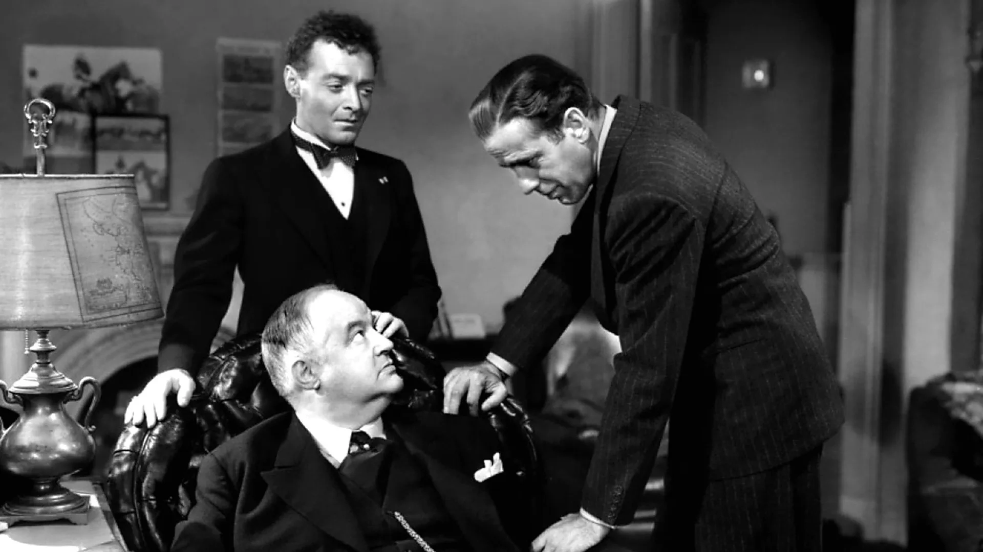 Humphrey Bogart, Peter Lorre, and Sydney Greenstreet in The Maltese Falcon (1941)