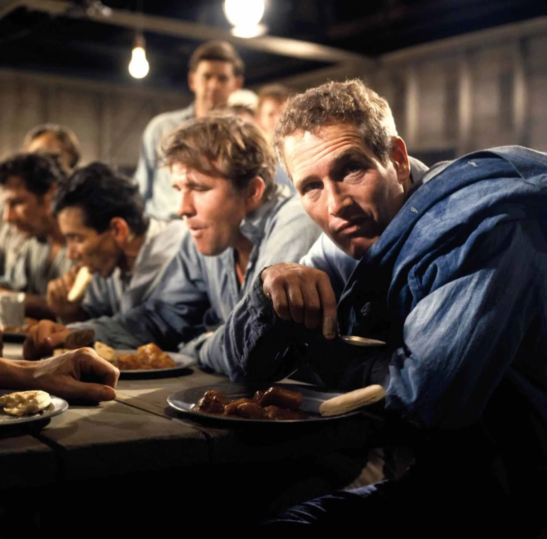 Paul Newman, Marc Cavell, Robert Drivas, and Ralph Waite in Cool Hand Luke (1967)