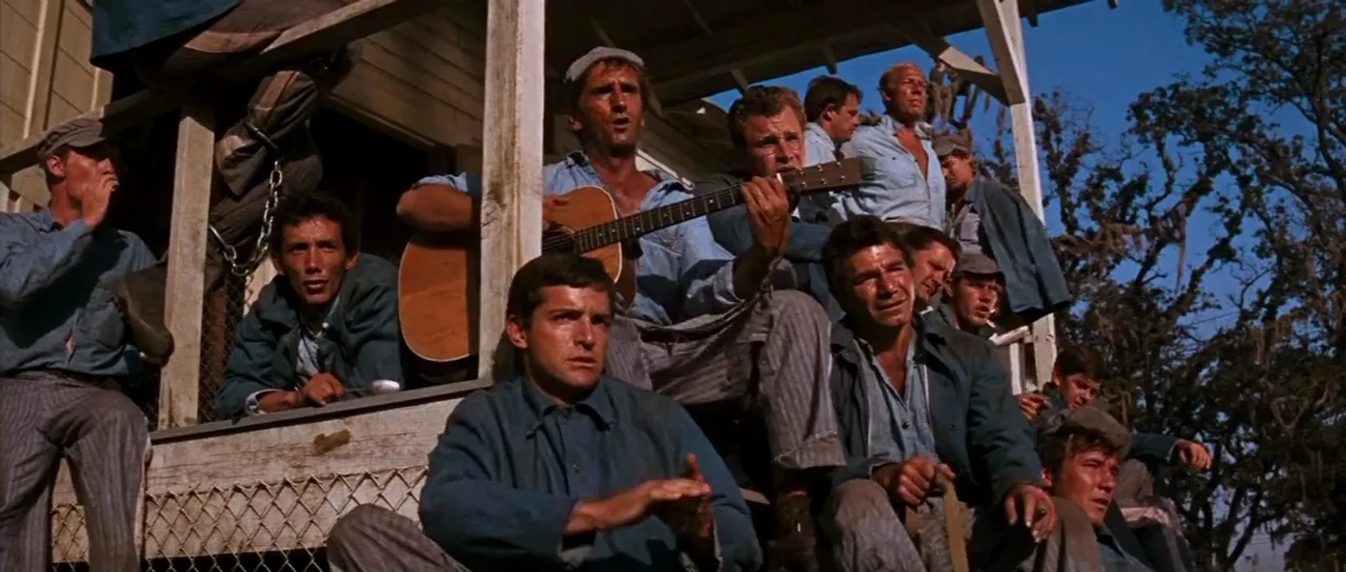 George Kennedy, Harry Dean Stanton, Marc Cavell, Robert Drivas, Buck Kartalian, Wayne Rogers, and Ralph Waite in Cool Hand Luke (1967)