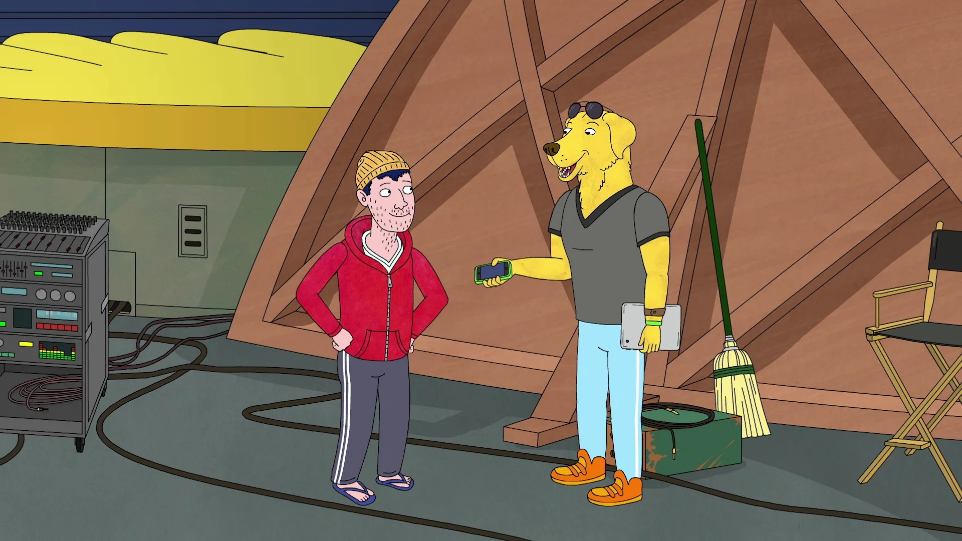 Paul F. Tompkins and Aaron Paul in BoJack Horseman (2014)