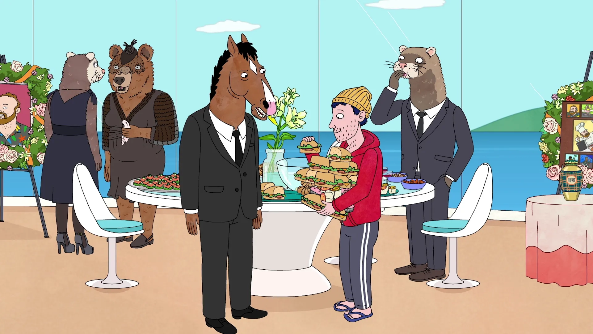 Will Arnett, Chris Cox, and Aaron Paul in BoJack Horseman (2014)