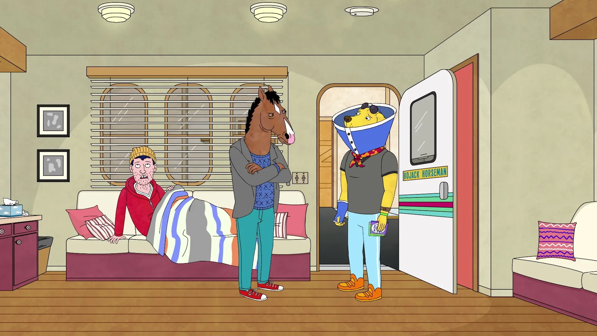 Will Arnett, Paul F. Tompkins, and Aaron Paul in BoJack Horseman (2014)