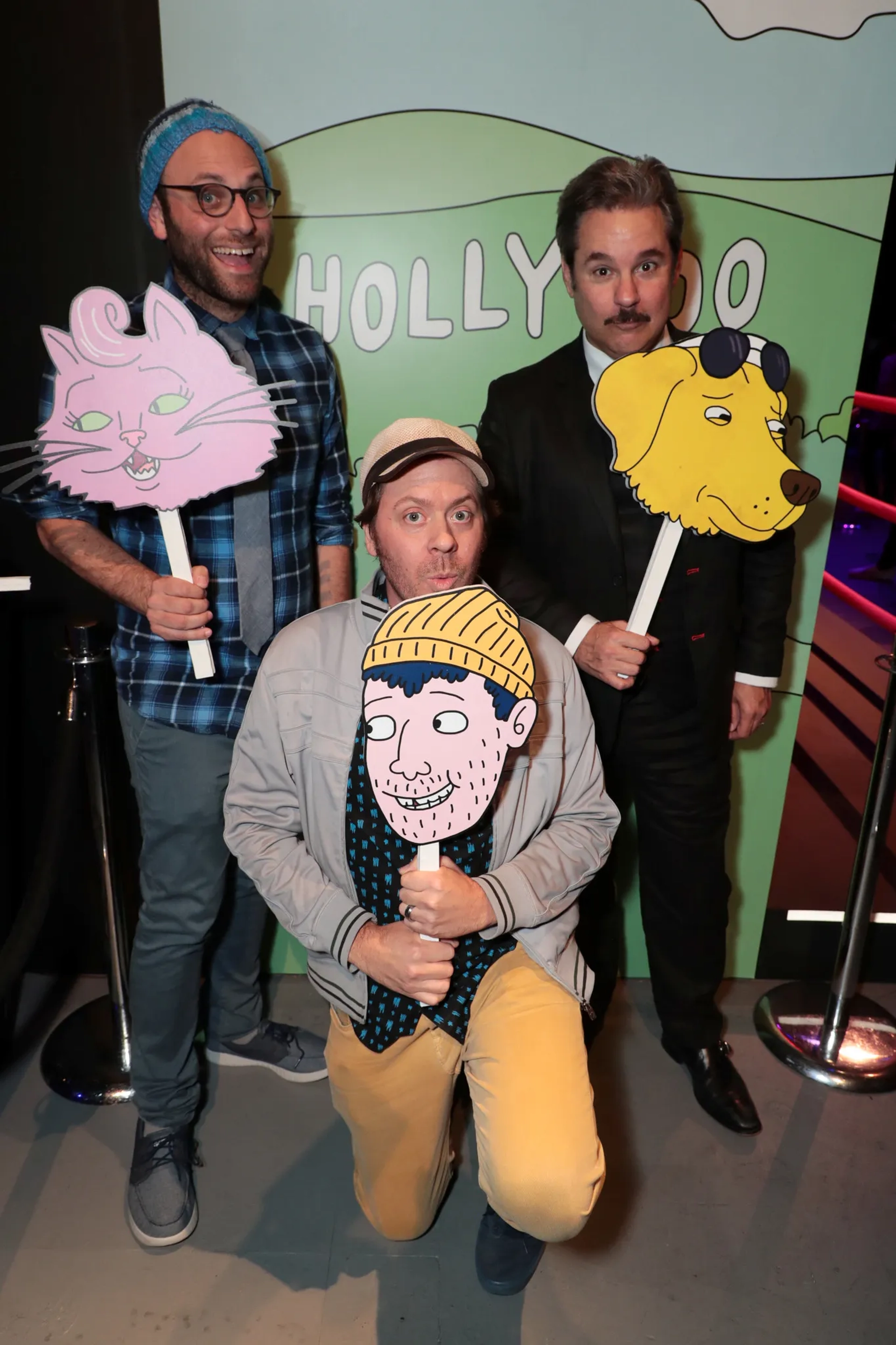 Paul F. Tompkins, Mike Hollingsworth, and Raphael Bob-Waksberg at an event for BoJack Horseman (2014)