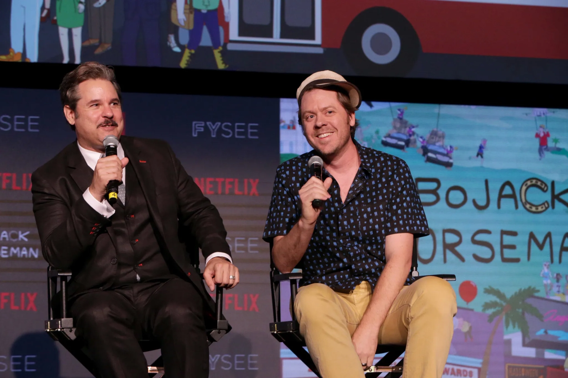 Paul F. Tompkins and Mike Hollingsworth at an event for BoJack Horseman (2014)