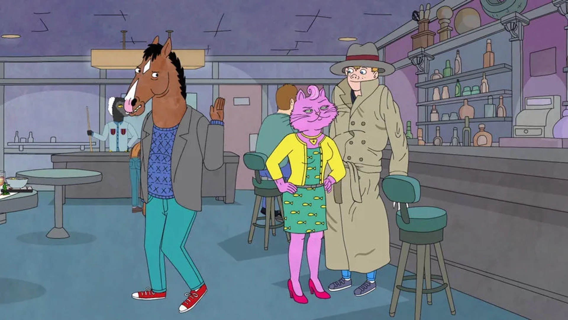 Will Arnett, Amy Sedaris, and Alison Brie in BoJack Horseman (2014)