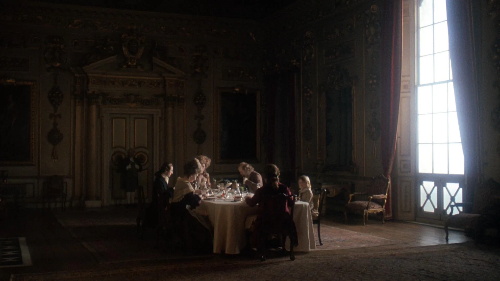 Marisa Berenson, Marie Kean, Murray Melvin, David Morley, Ryan O'Neal, and Philip Stone in Barry Lyndon (1975)