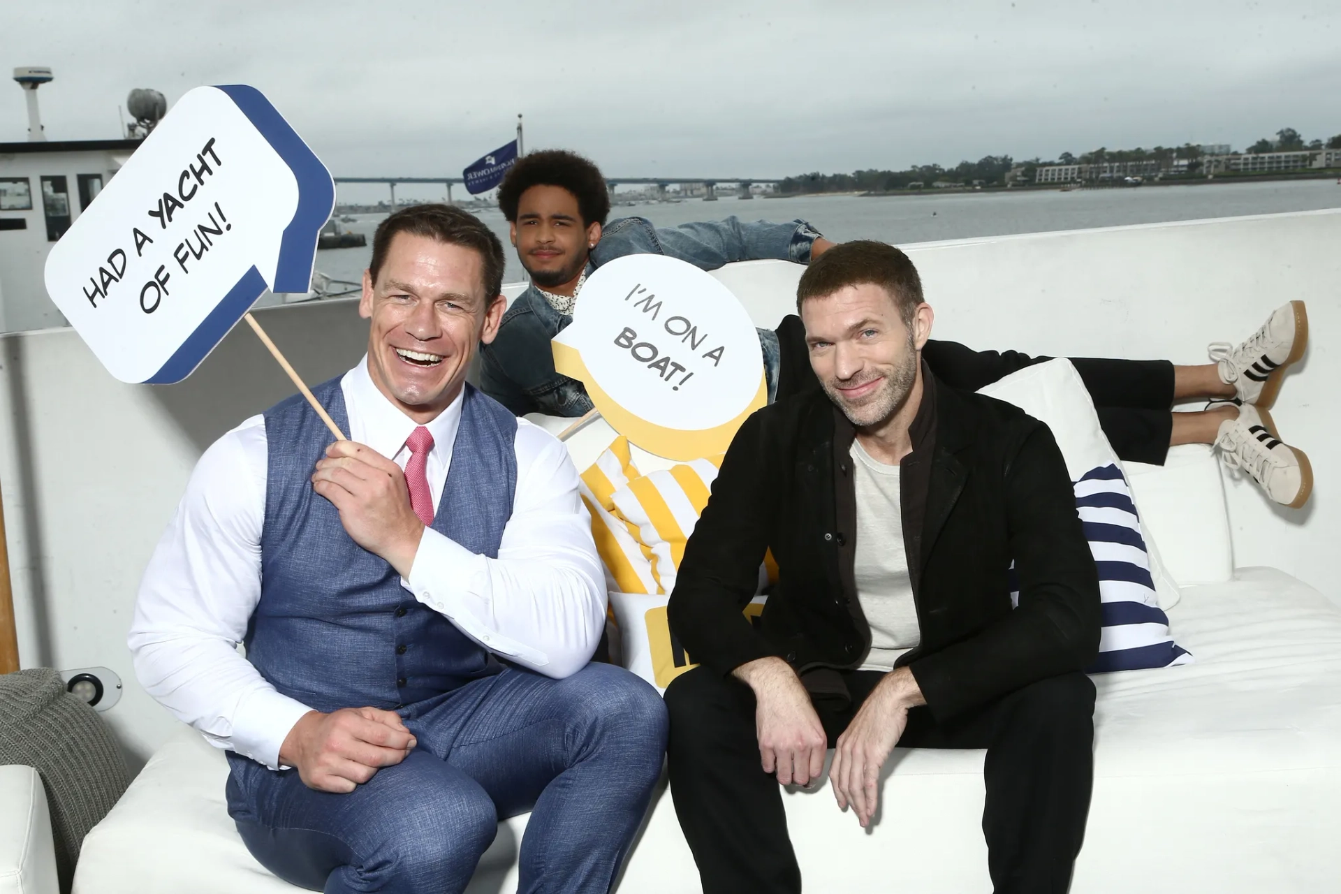 John Cena, Travis Knight, and Jorge Lendeborg Jr. at an event for Bumblebee (2018)