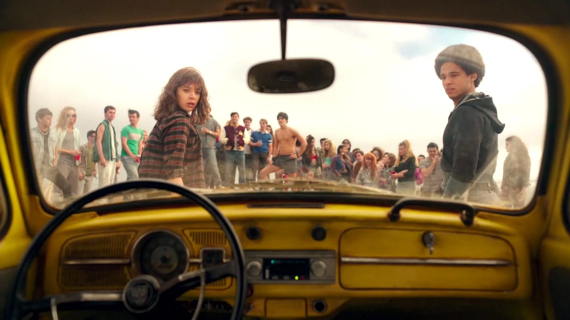 Ricardo Hoyos, Hailee Steinfeld, and Jorge Lendeborg Jr. in Bumblebee (2018)