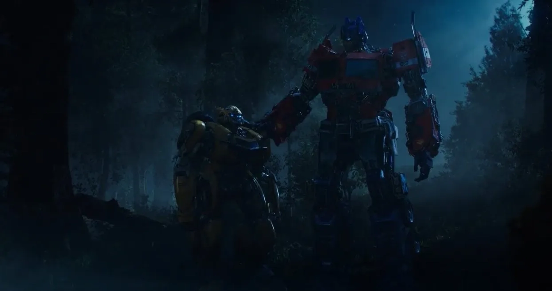 Peter Cullen and Dylan O'Brien in Bumblebee (2018)