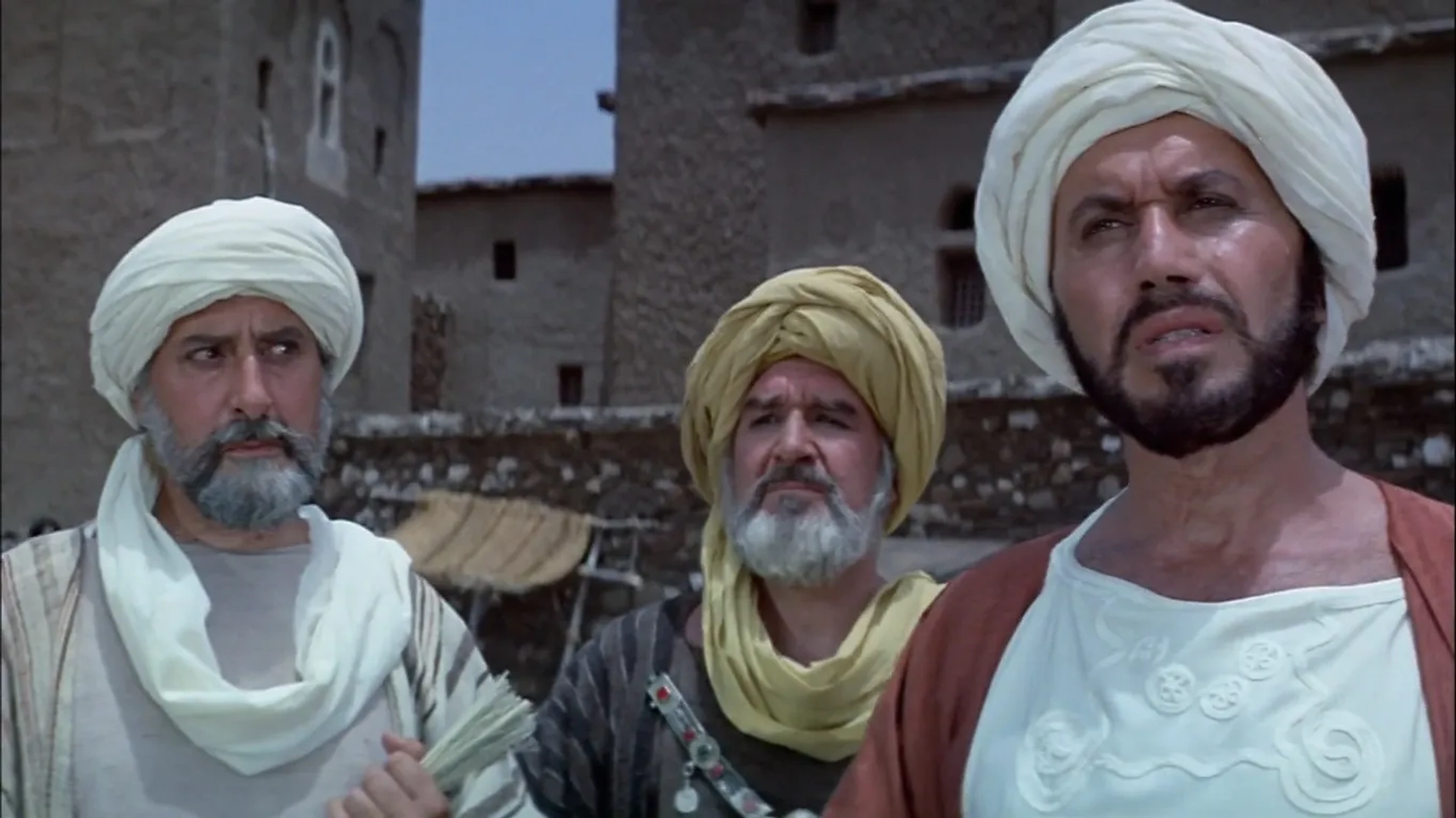 Michael Ansara, Bruno Barnabe, and Robert Brown in The Message (1976)