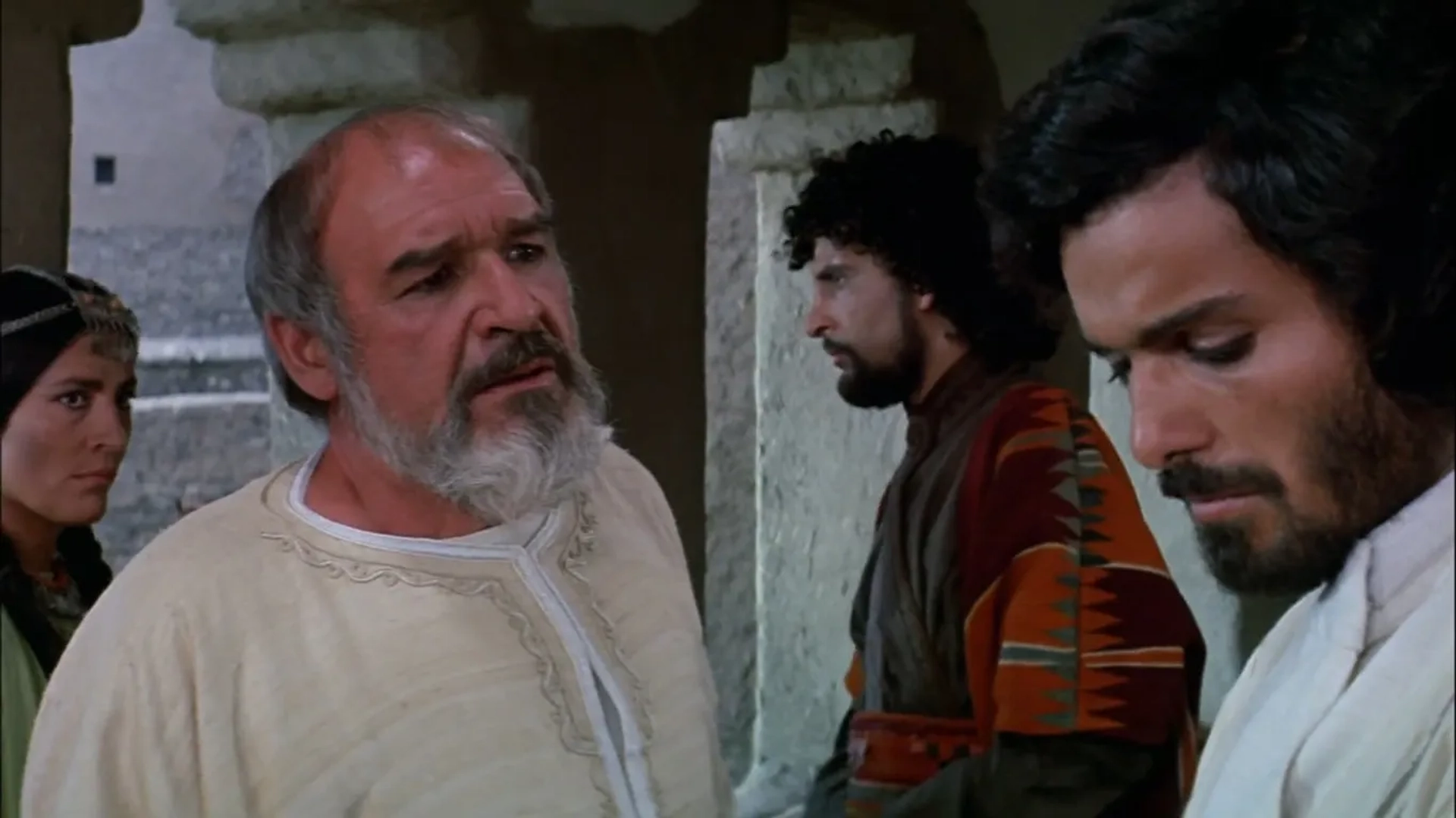 Habib Ageli, Robert Brown, George Camiller, and Irene Papas in The Message (1976)