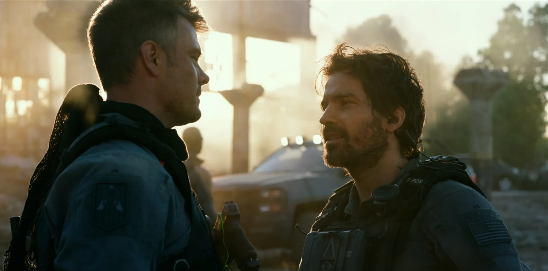 Josh Duhamel and Santiago Cabrera in Transformers: The Last Knight (2017)