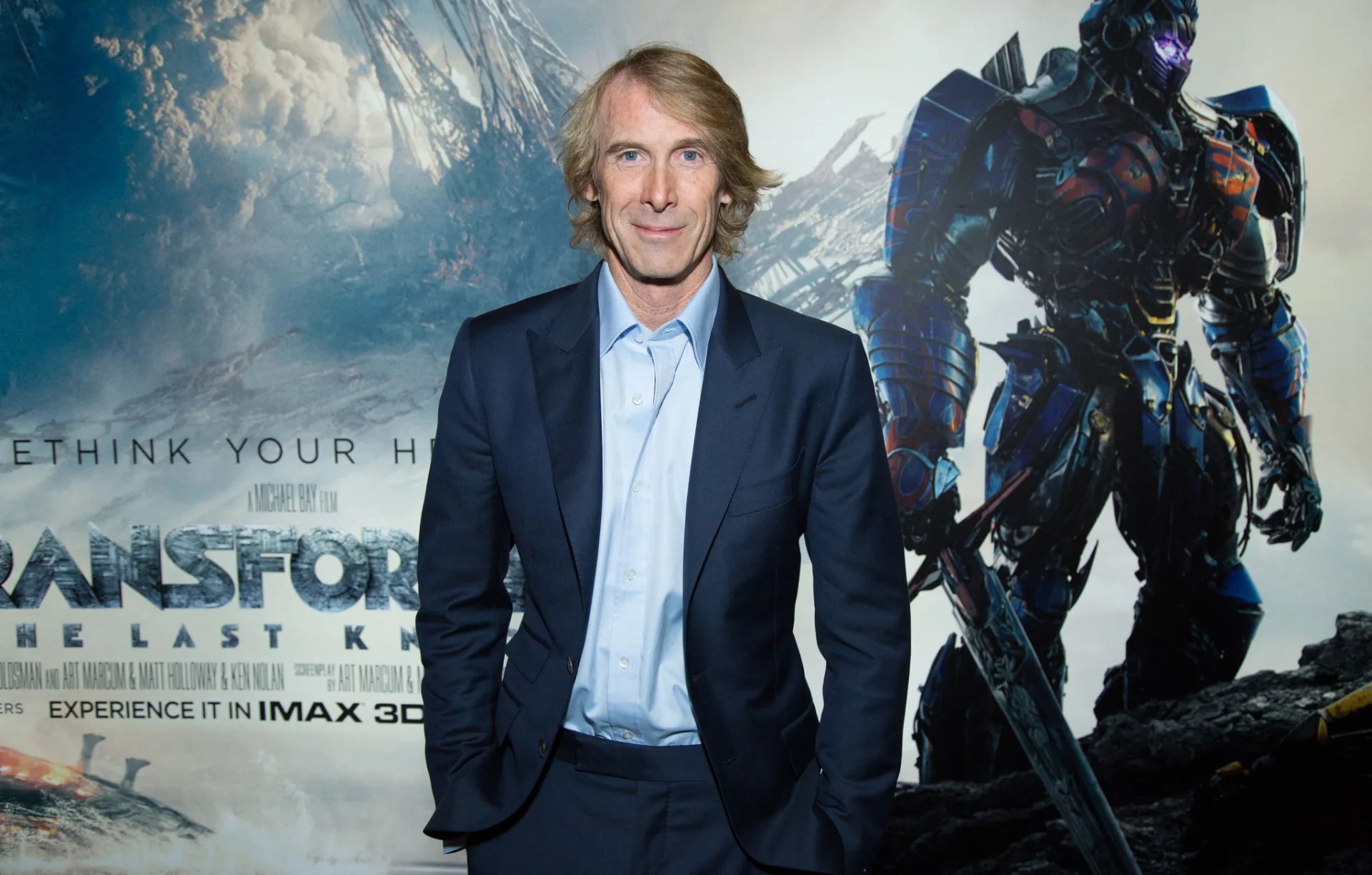 Michael Bay and Peter Cullen at an event for Transformers: The Last Knight (2017)