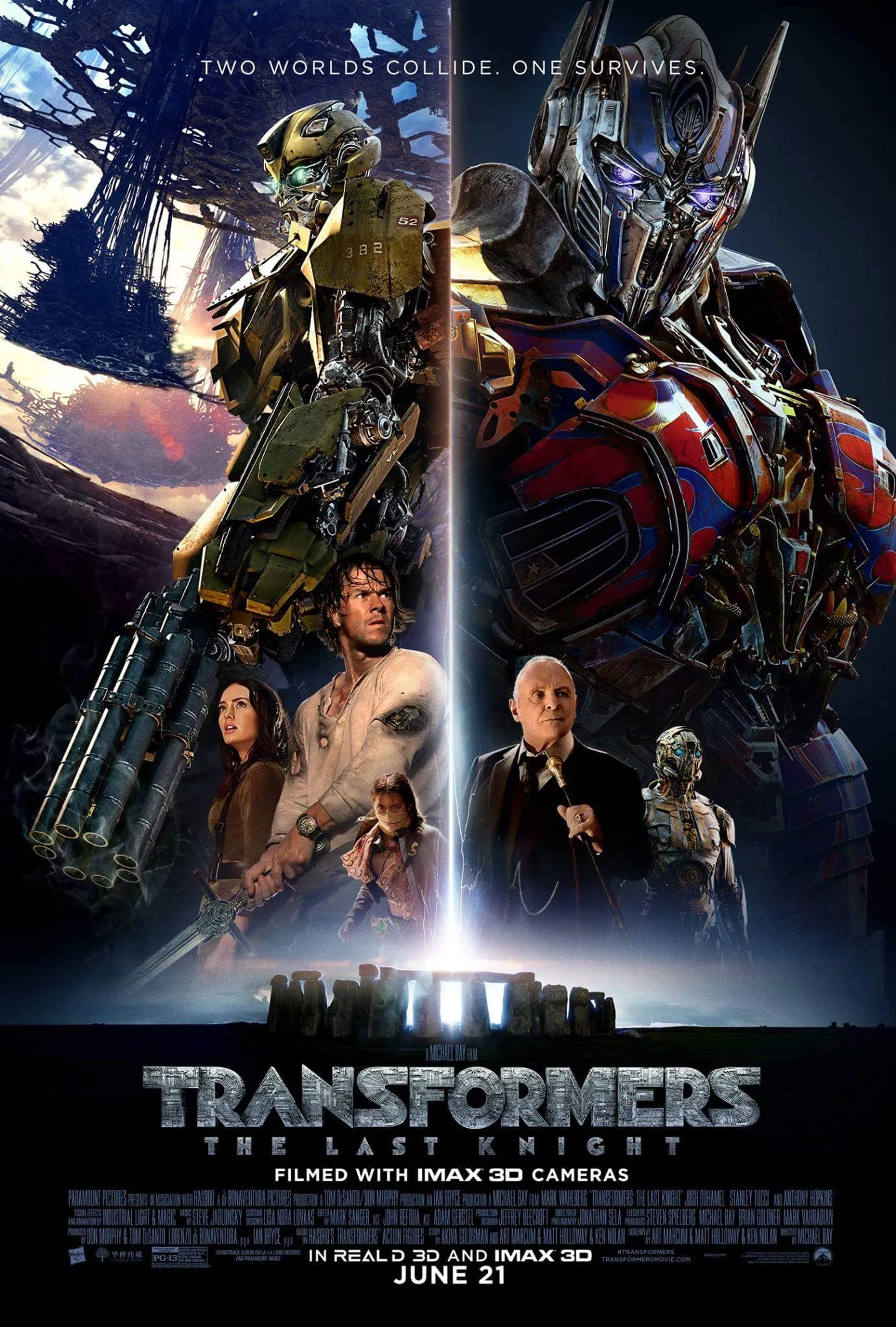 Anthony Hopkins, Mark Wahlberg, Erik Aadahl, Jim Carter, Peter Cullen, Laura Haddock, and Isabela Merced in Transformers: The Last Knight (2017)