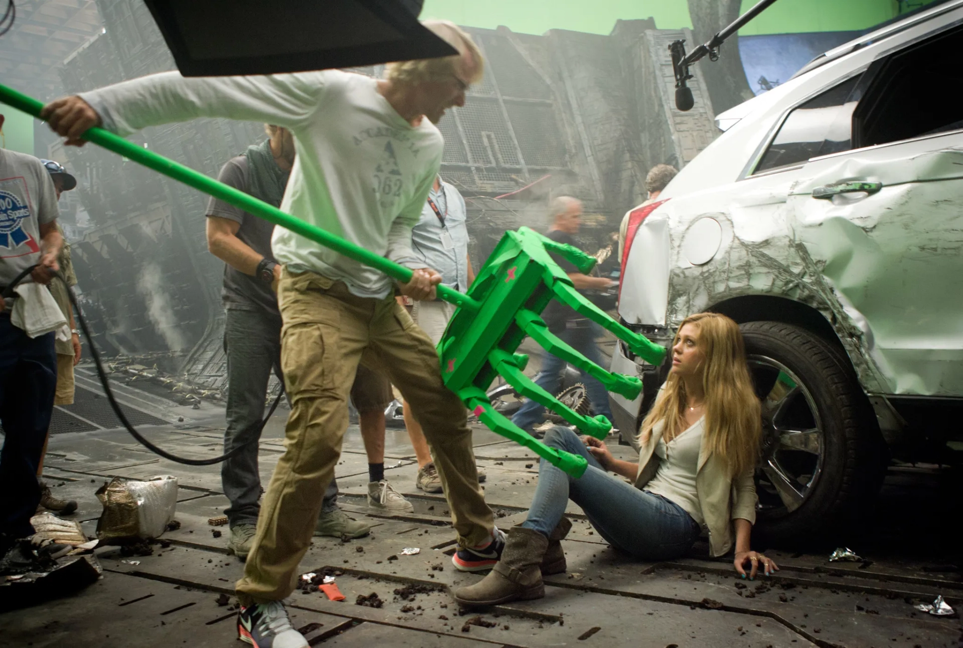 Michael Bay and Nicola Peltz Beckham in Transformers: Age of Extinction (2014)