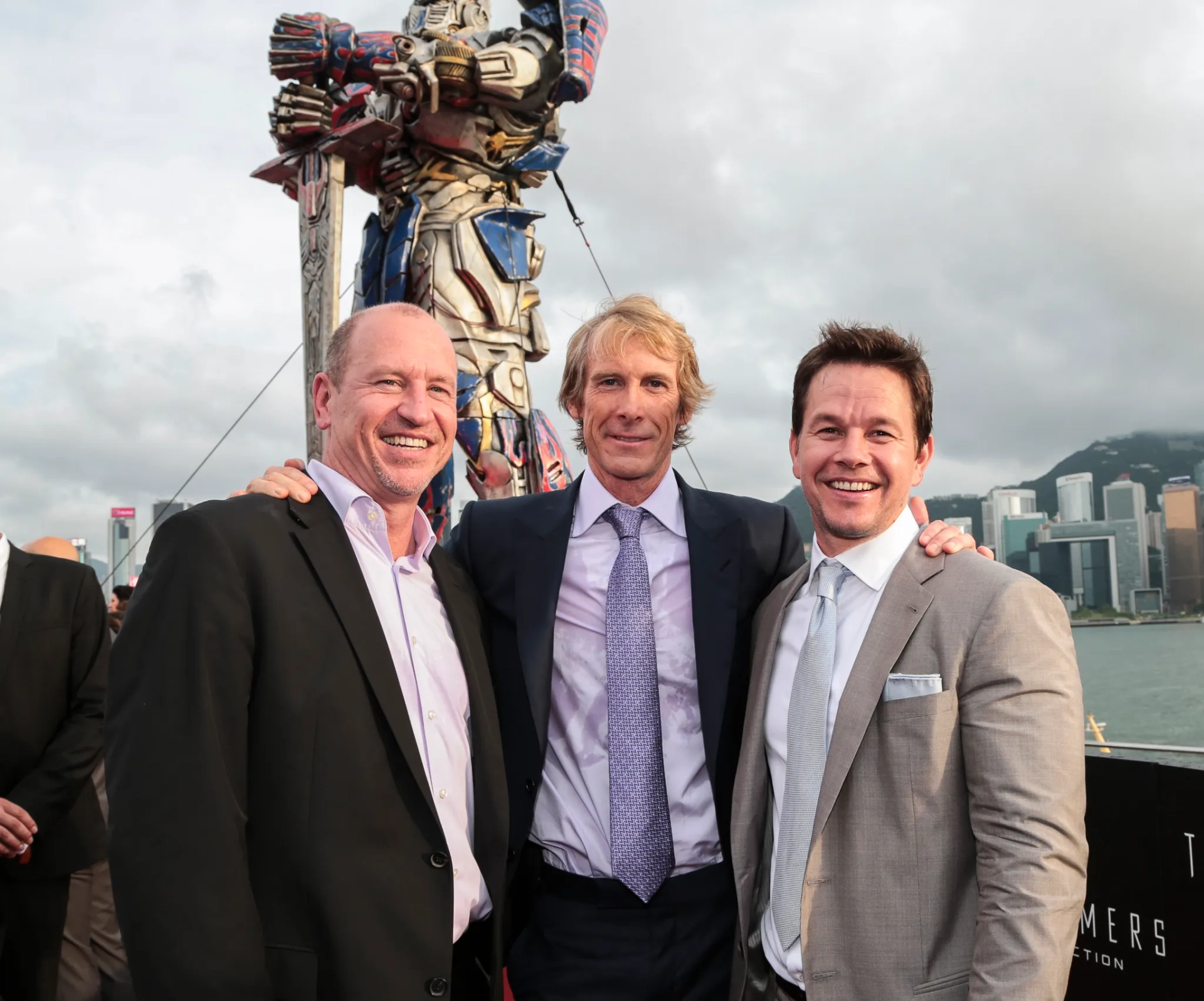 Mark Wahlberg, Michael Bay, Peter Cullen, and Rob Moore at an event for Transformers: Age of Extinction (2014)