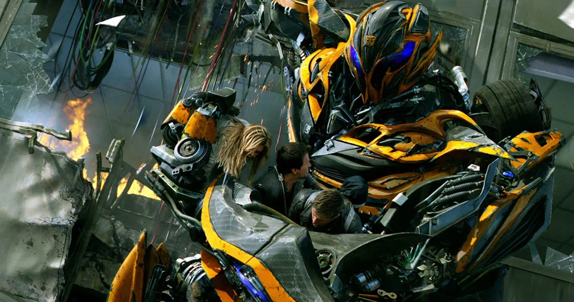 Mark Wahlberg, Nicola Peltz Beckham, and Jack Reynor in Transformers: Age of Extinction (2014)