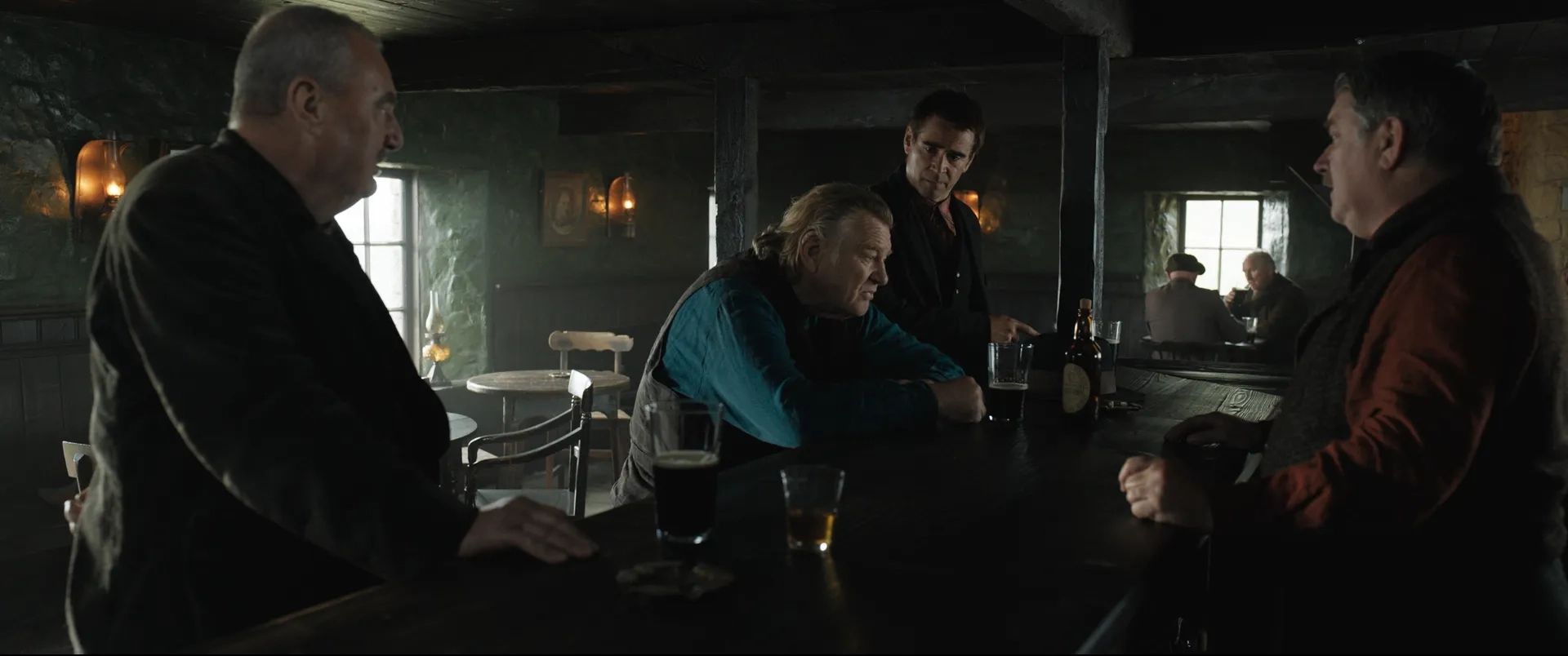 Colin Farrell, Brendan Gleeson, Jon Kenny, and Pat Shortt in The Banshees of Inisherin (2022)