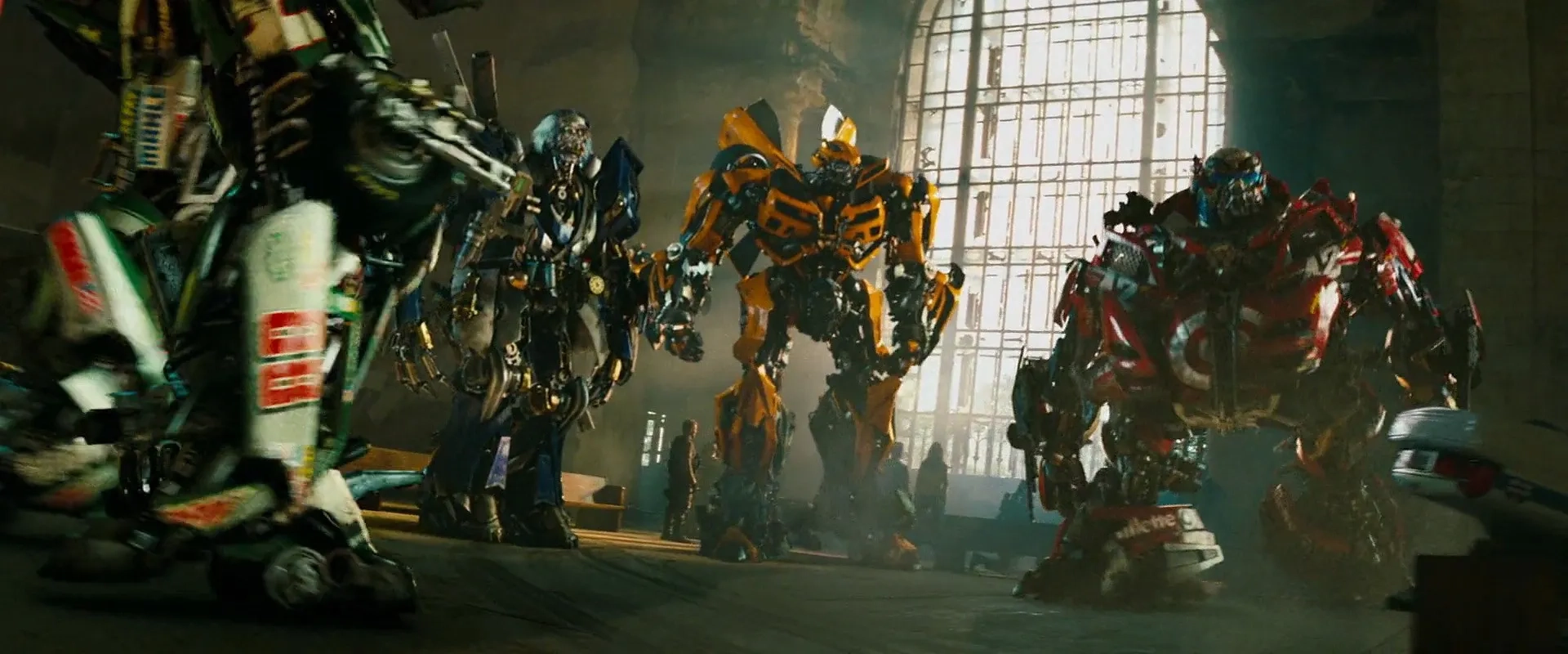 George Coe, John DiMaggio, Josh Duhamel, Shia LaBeouf, Ron Bottitta, and Rosie Huntington-Whiteley in Transformers: Dark of the Moon (2011)