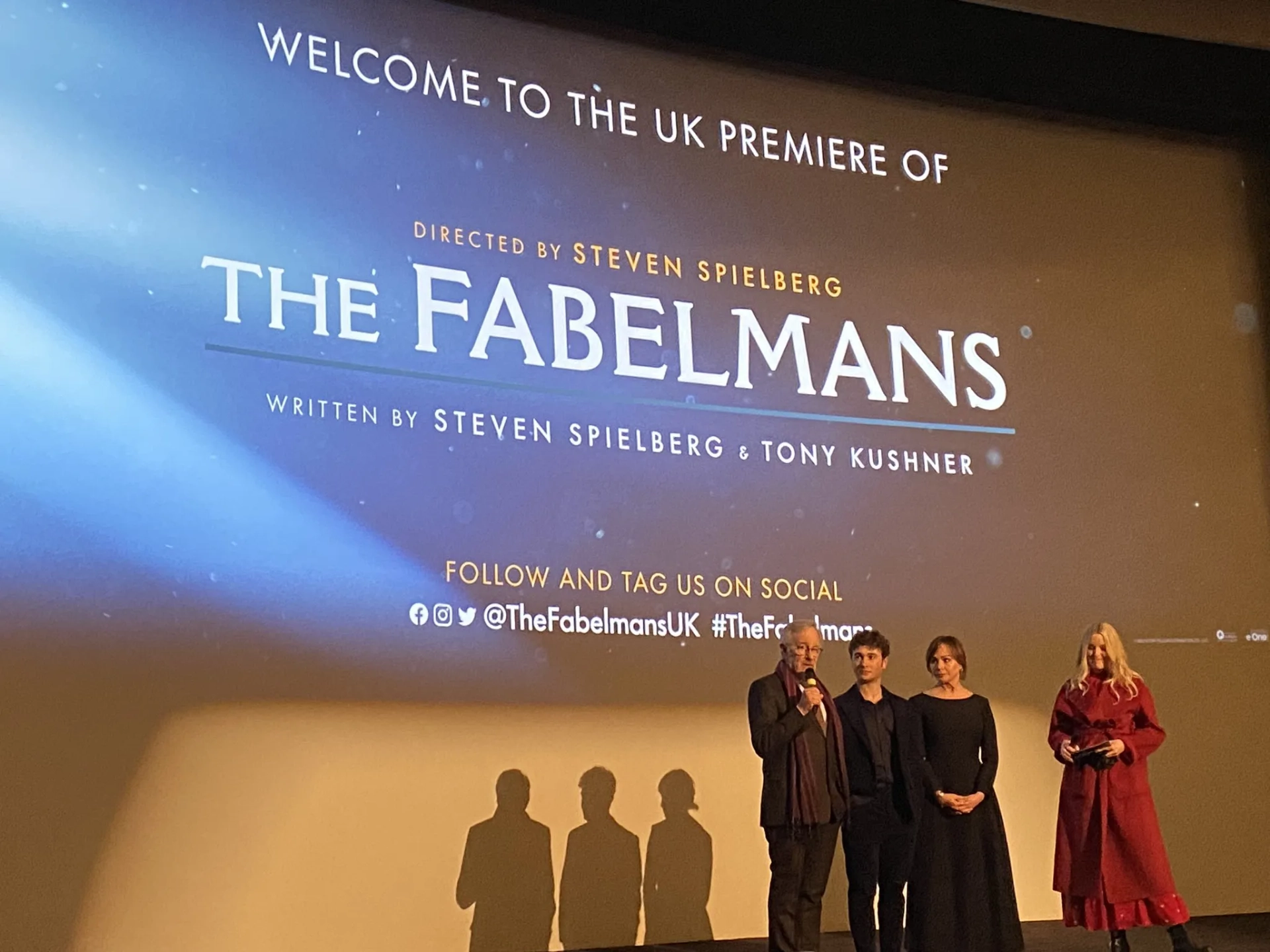 Steven Spielberg, Lauren Laverne, Kristie Macosko Krieger, and Gabriel LaBelle at an event for The Fabelmans (2022)