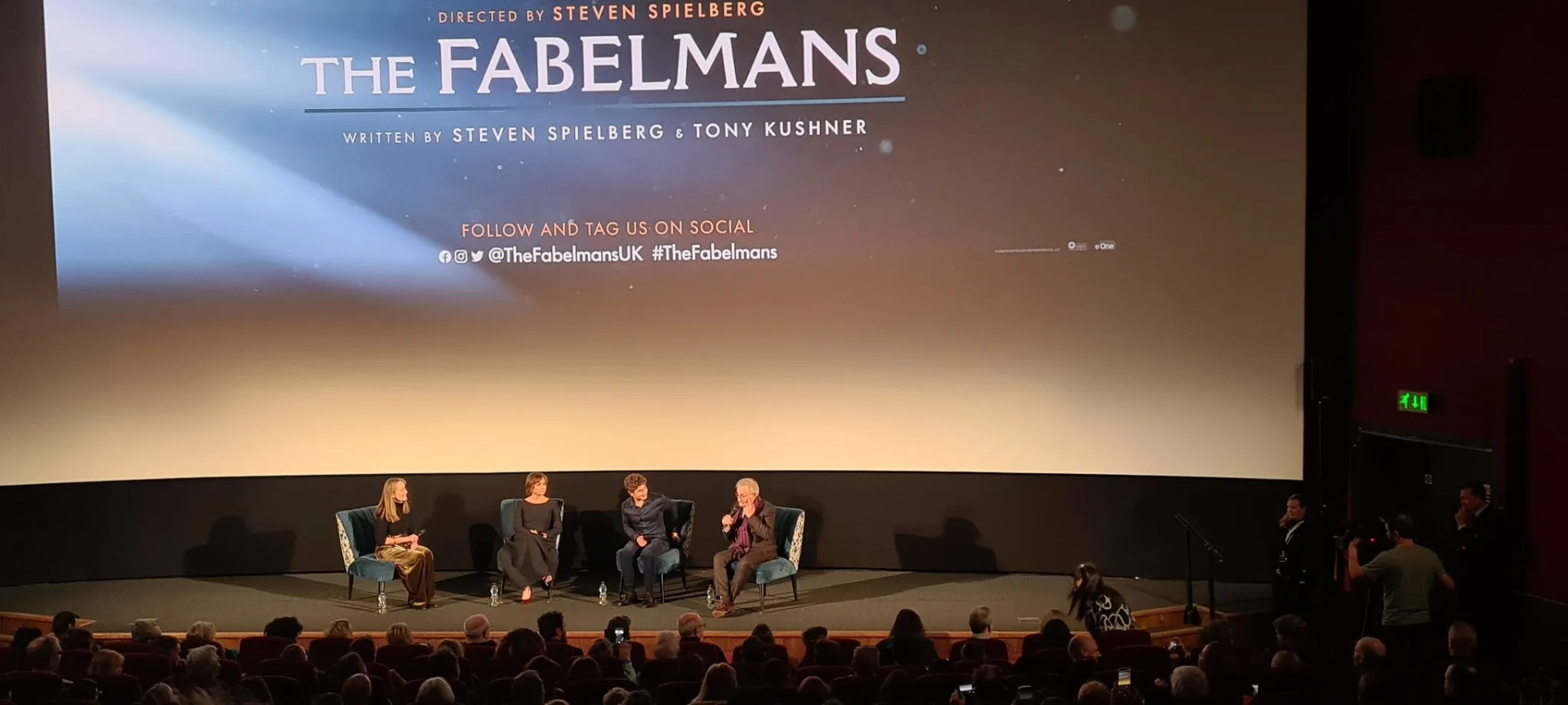 Steven Spielberg, Kristie Macosko Krieger, and Gabriel LaBelle at an event for The Fabelmans (2022)