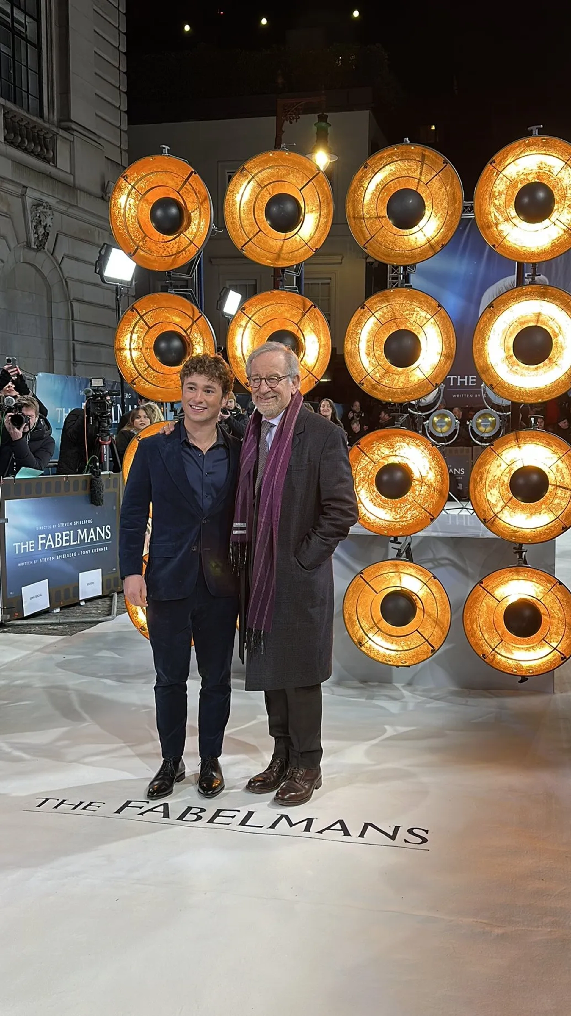 Steven Spielberg and Gabriel LaBelle at an event for The Fabelmans (2022)