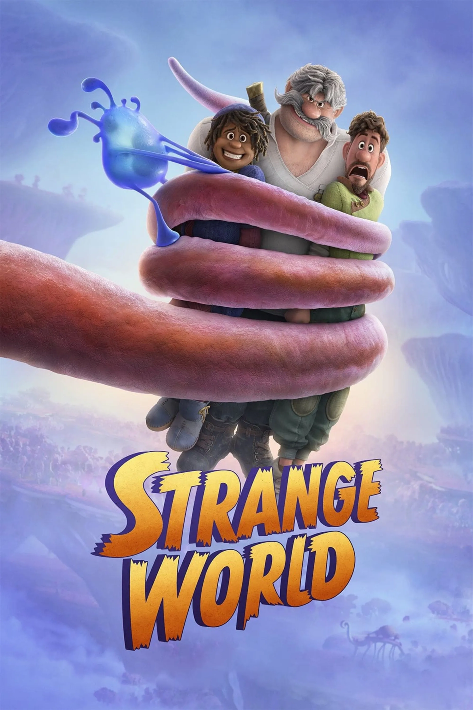 Dennis Quaid, Jake Gyllenhaal, and Jaboukie Young-White in Strange World (2022)