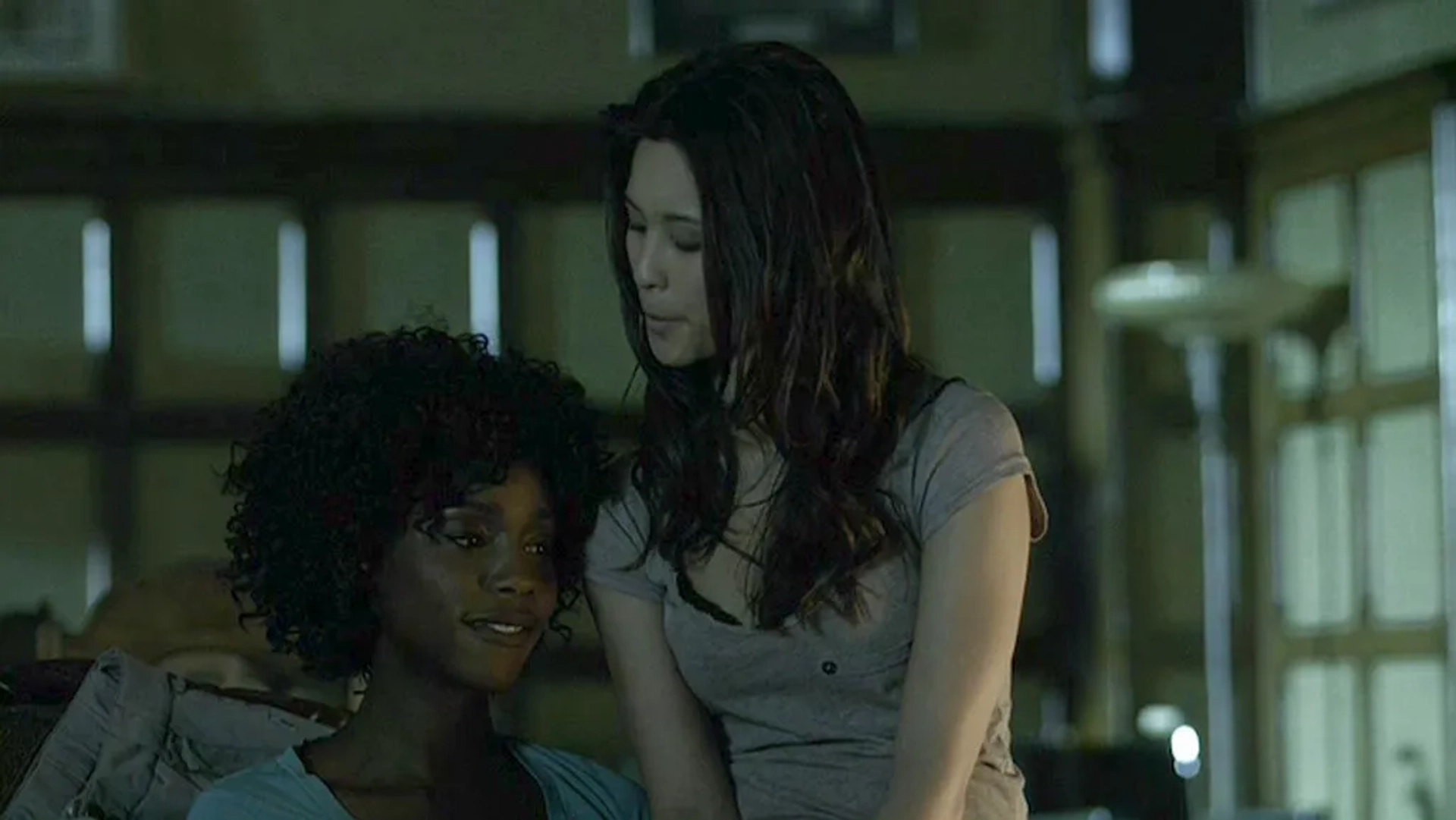 Tenika Davis and Kaitlyn Leeb in Wrong Turn 4: Bloody Beginnings (2011)