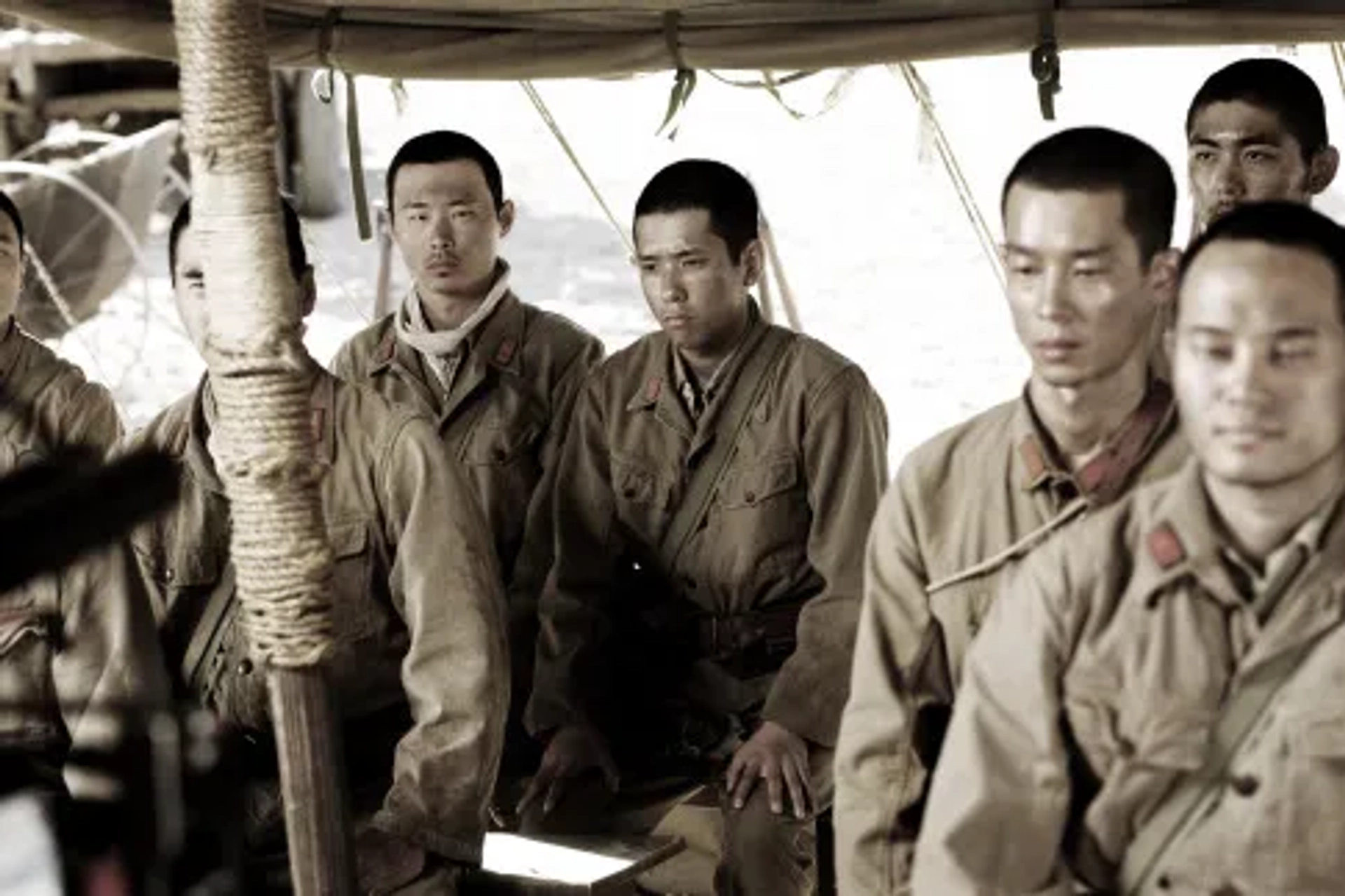 Kazunari Ninomiya, Ryo Kase, and Yuki Matsuzaki in Letters from Iwo Jima (2006)