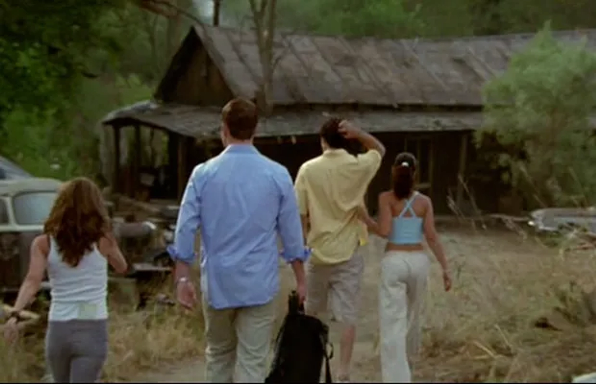 Emmanuelle Chriqui, Desmond Harrington, Jeremy Sisto, and Eliza Dushku in Wrong Turn (2003)