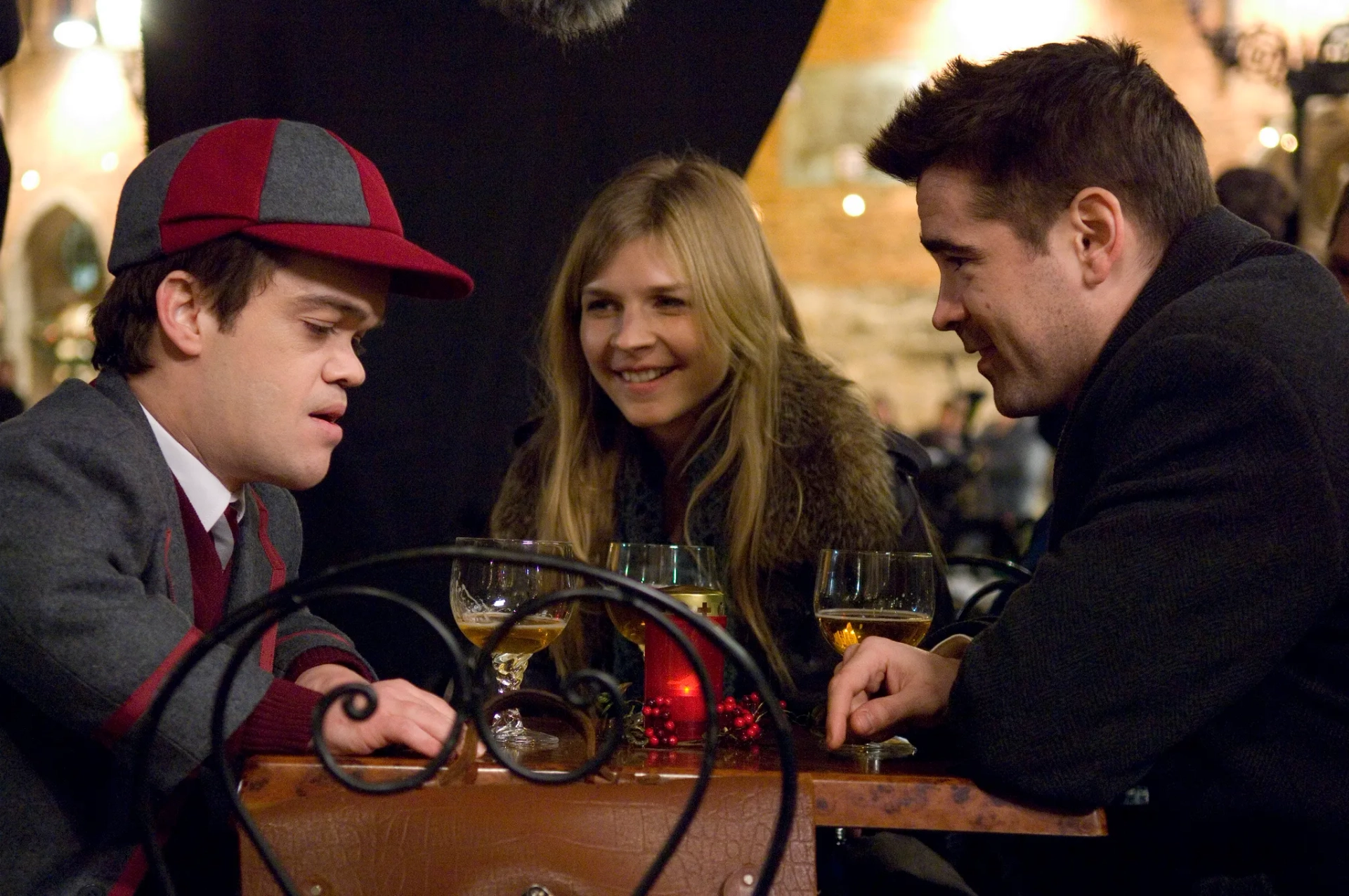 Colin Farrell, Jordan Prentice, and Clémence Poésy in In Bruges (2008)