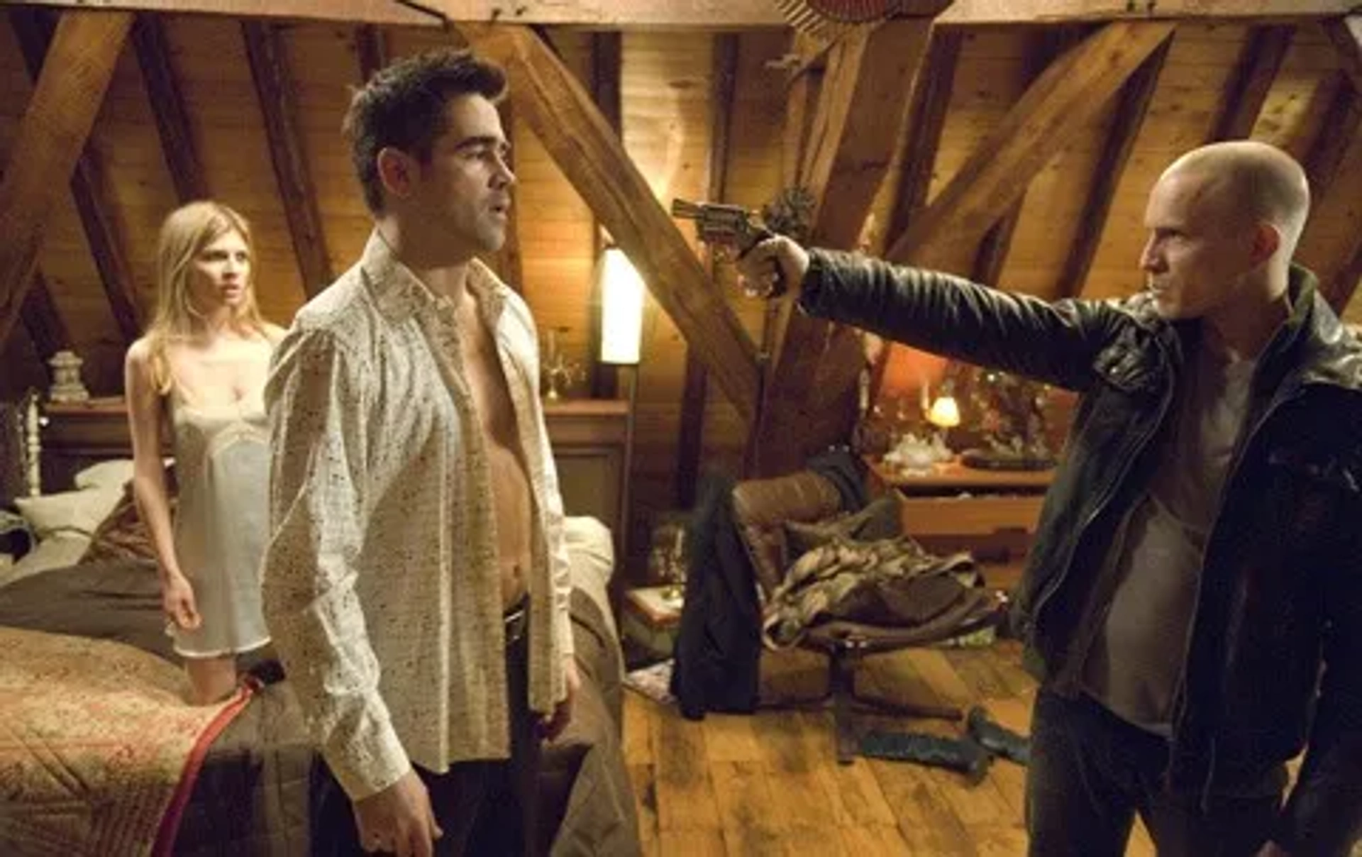 Colin Farrell, Jérémie Renier, and Clémence Poésy in In Bruges (2008)