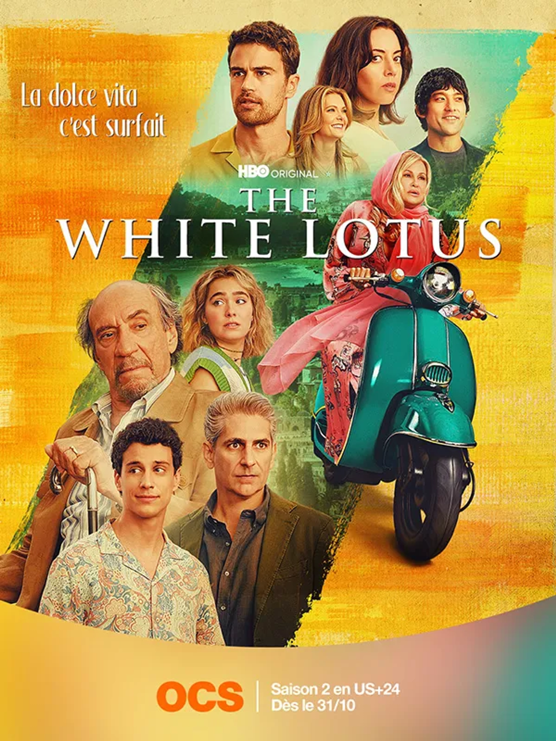 F. Murray Abraham, Jennifer Coolidge, Michael Imperioli, Aubrey Plaza, Will Sharpe, Meghann Fahy, Theo James, Adam DiMarco, and Haley Lu Richardson in The White Lotus (2021)