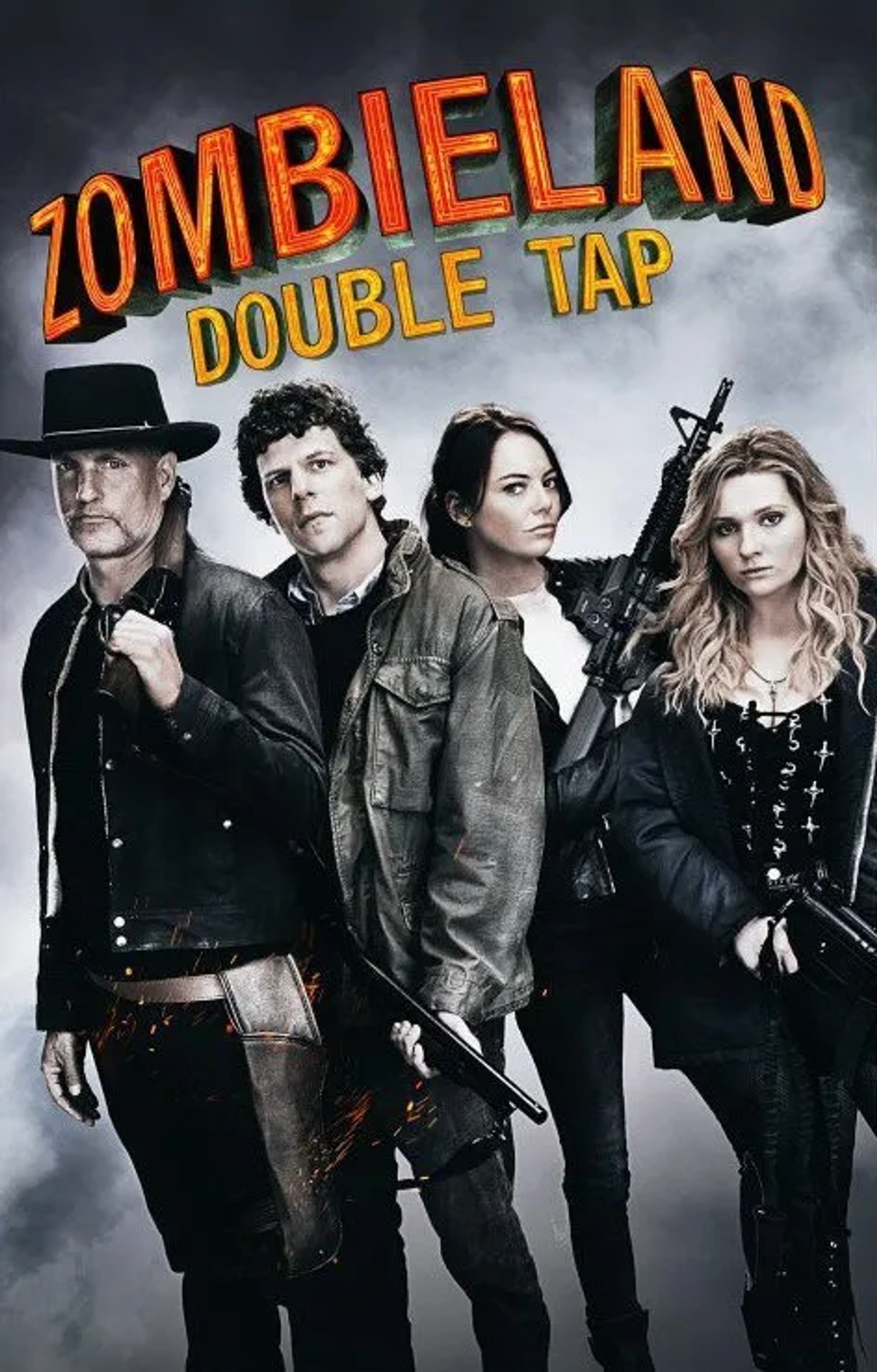 Woody Harrelson, Jesse Eisenberg, Abigail Breslin, and Emma Stone in Zombieland: Double Tap (2019)