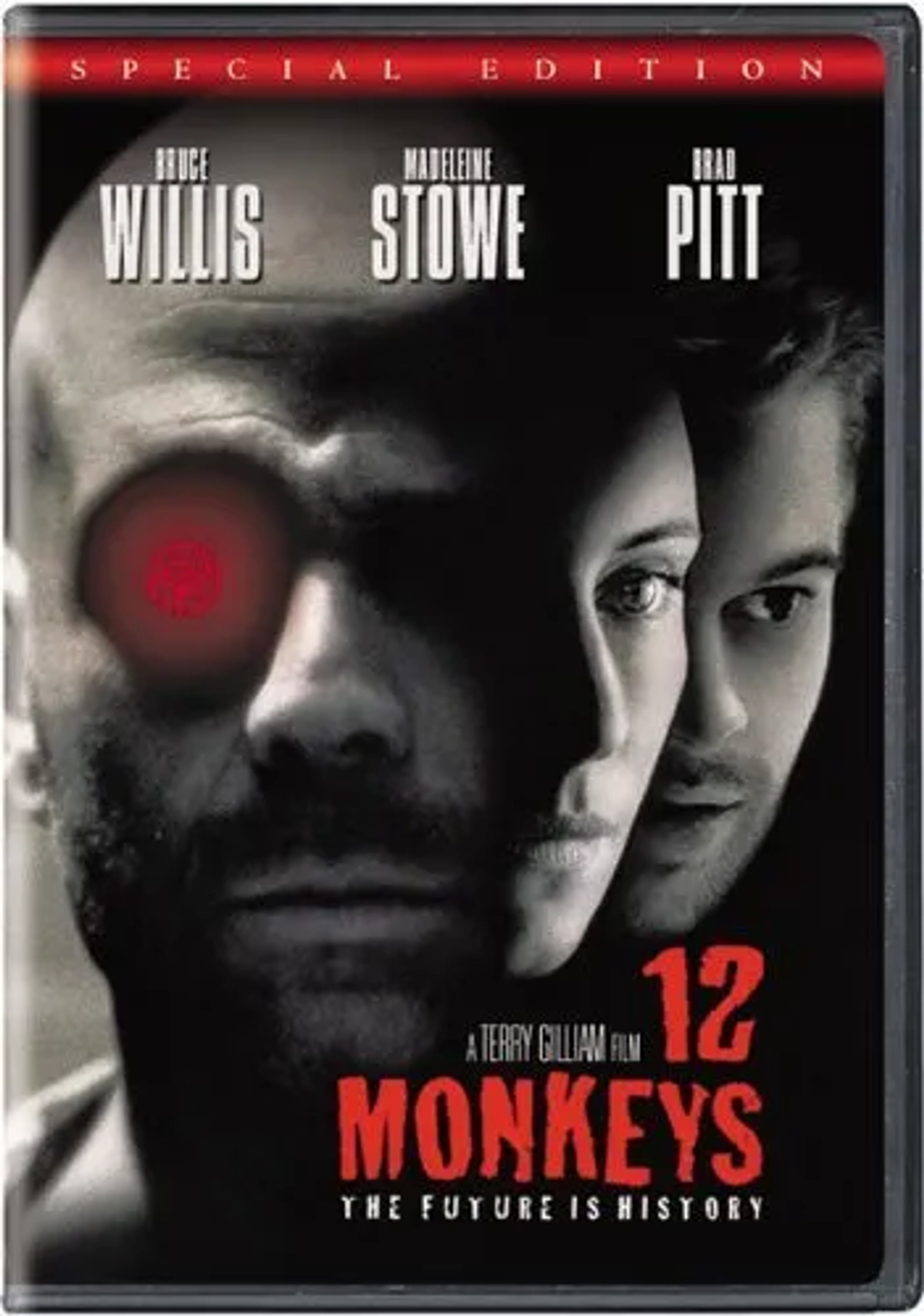 Brad Pitt, Bruce Willis, and Madeleine Stowe in 12 Monkeys (1995)