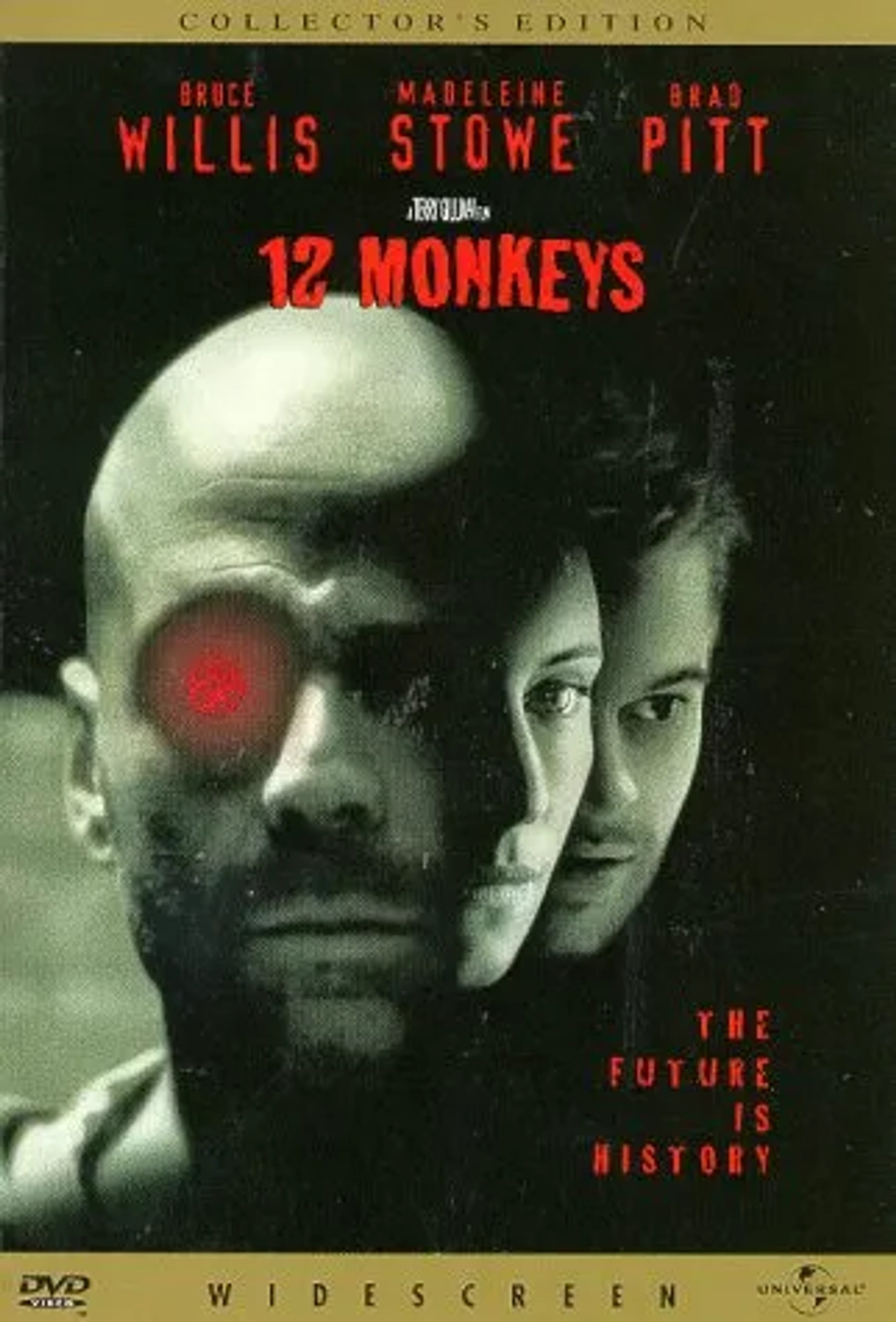 Brad Pitt, Bruce Willis, and Madeleine Stowe in 12 Monkeys (1995)
