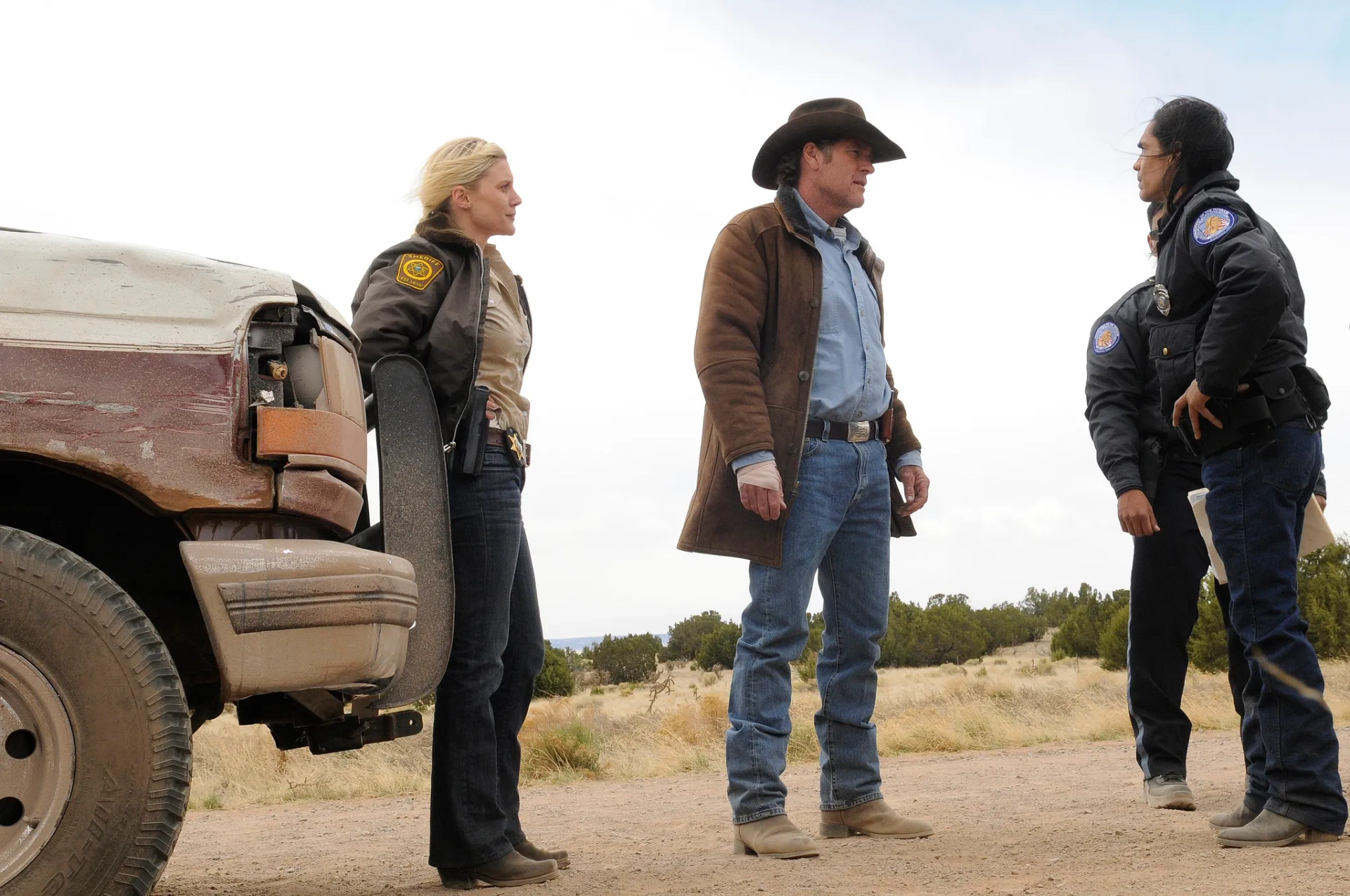 Zahn McClarnon, Katee Sackhoff, and Robert Taylor in Longmire (2012)