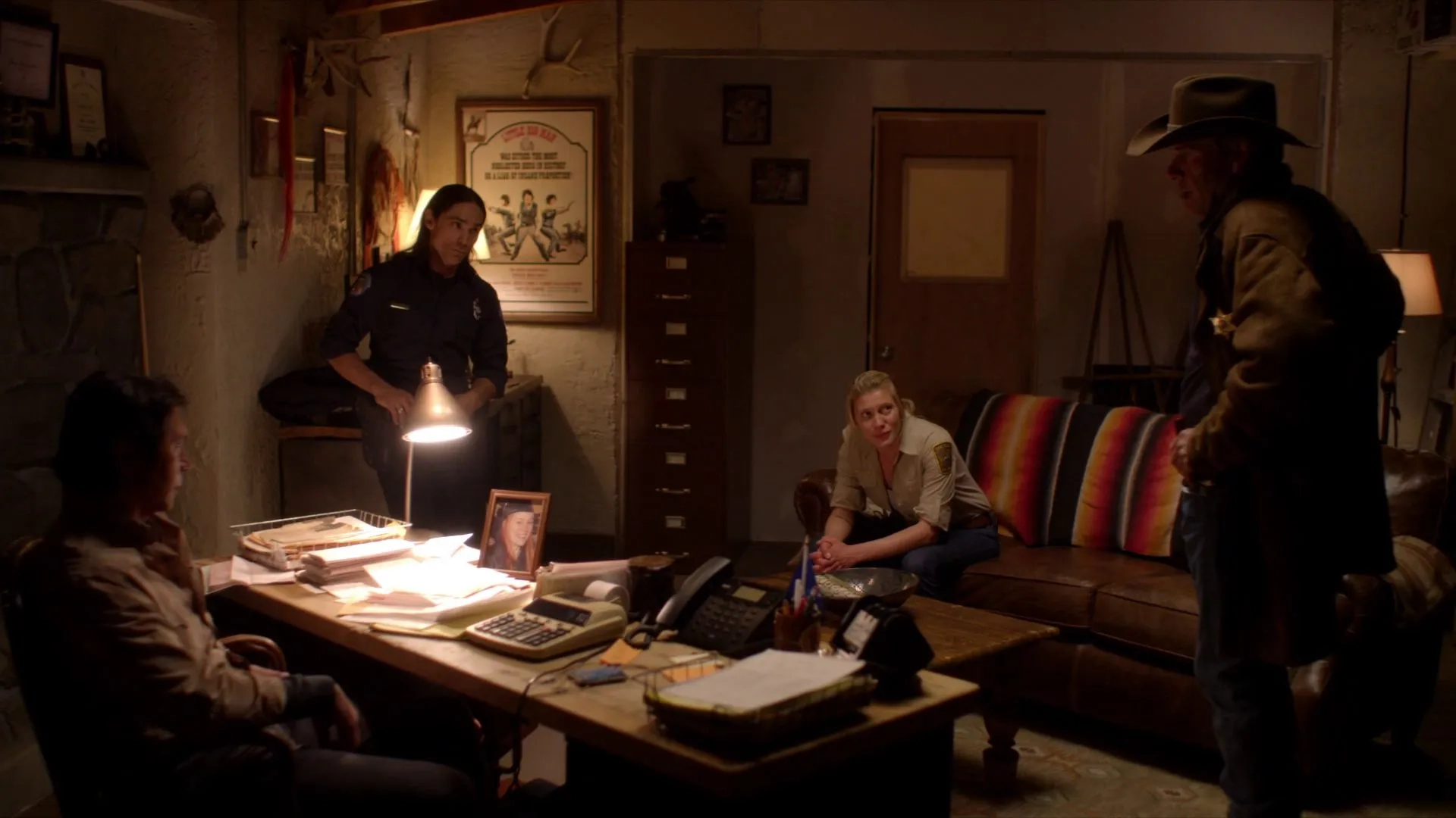 Lou Diamond Phillips, Zahn McClarnon, Katee Sackhoff, and Robert Taylor in Longmire (2012)