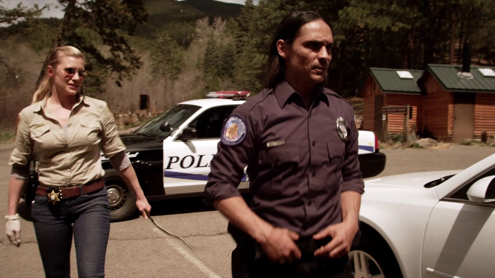 Zahn McClarnon and Katee Sackhoff in Longmire (2012)