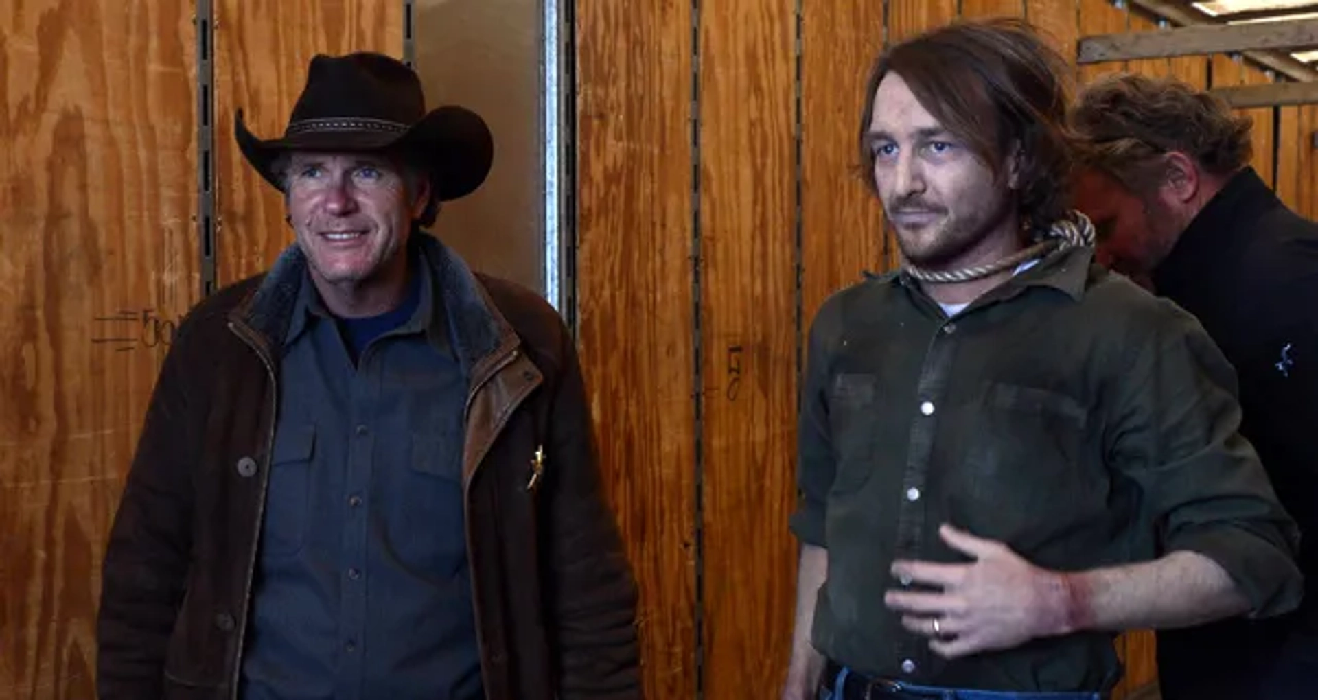 Stephen L. Sullivan as Cooper James on AMC's "LONGMIRE". Also pictured, Robert Taylor, the show's lead character, Walt Longmire.