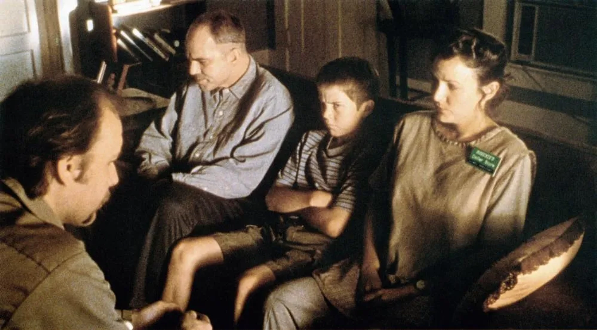 Billy Bob Thornton, Lucas Black, Natalie Canerday, and Dwight Yoakam in Sling Blade (1996)