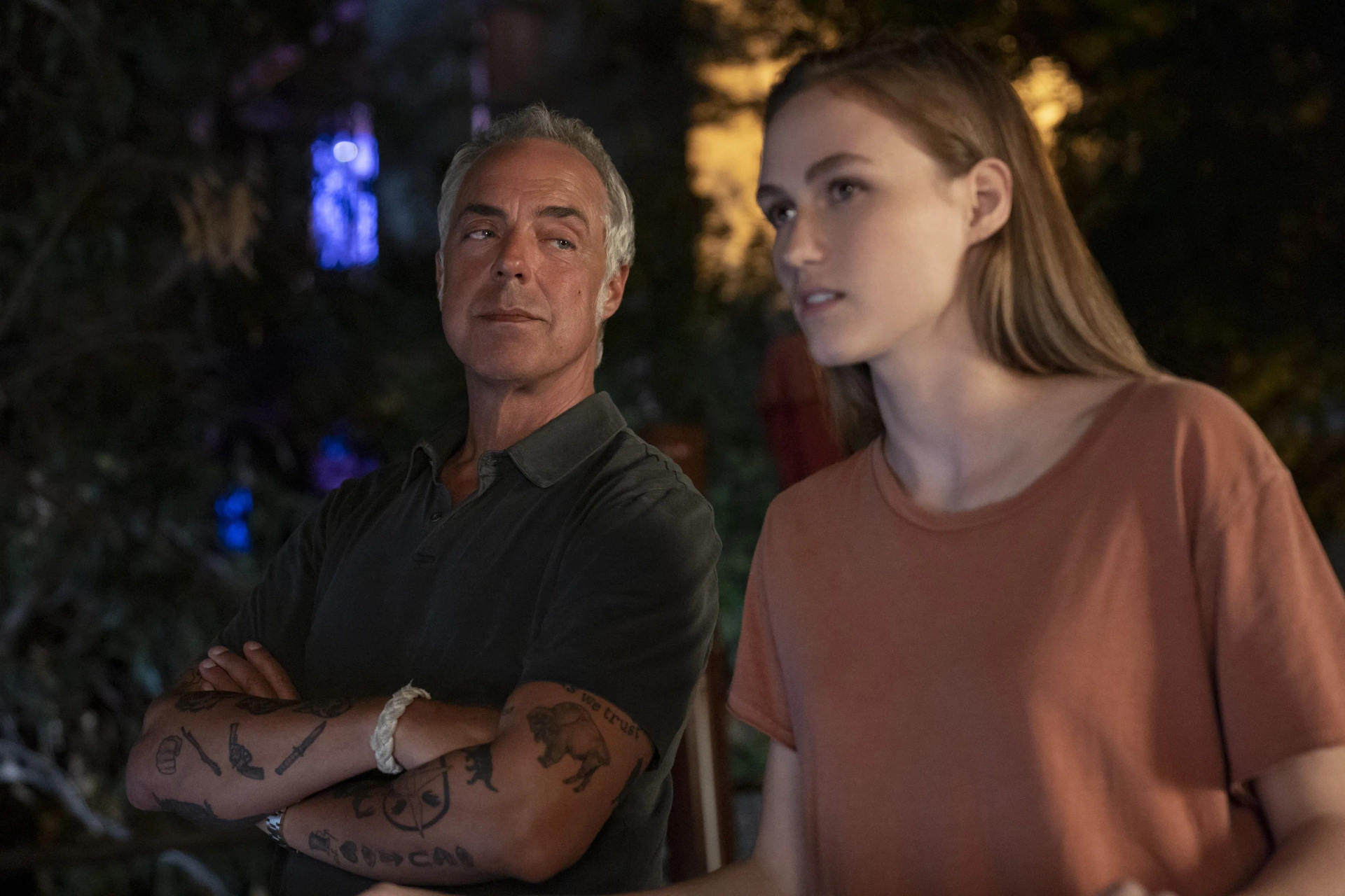 Titus Welliver and Madison Lintz in Bosch (2014)