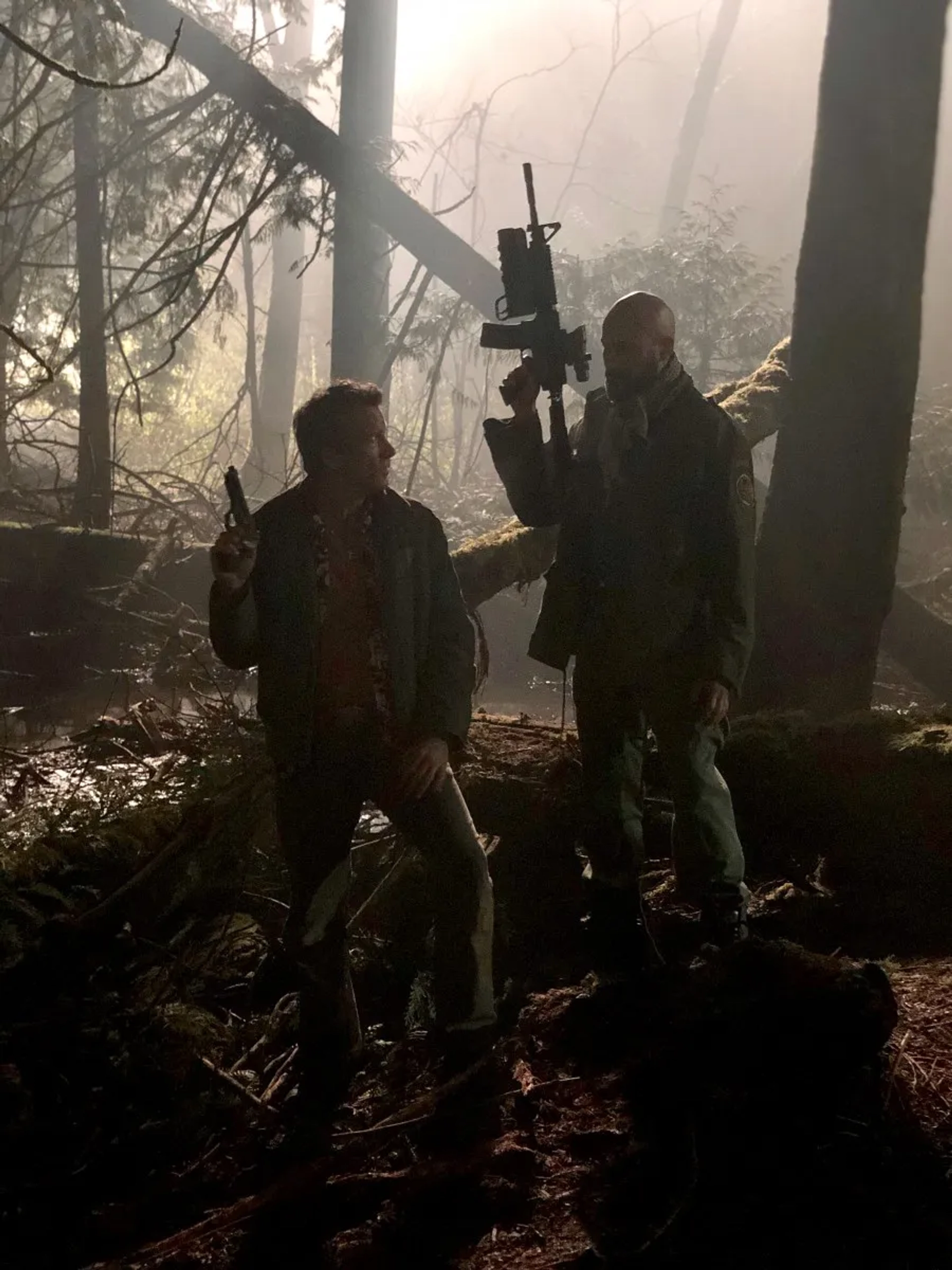 Thomas Jane and Keegan-Michael Key in The Predator (2018)