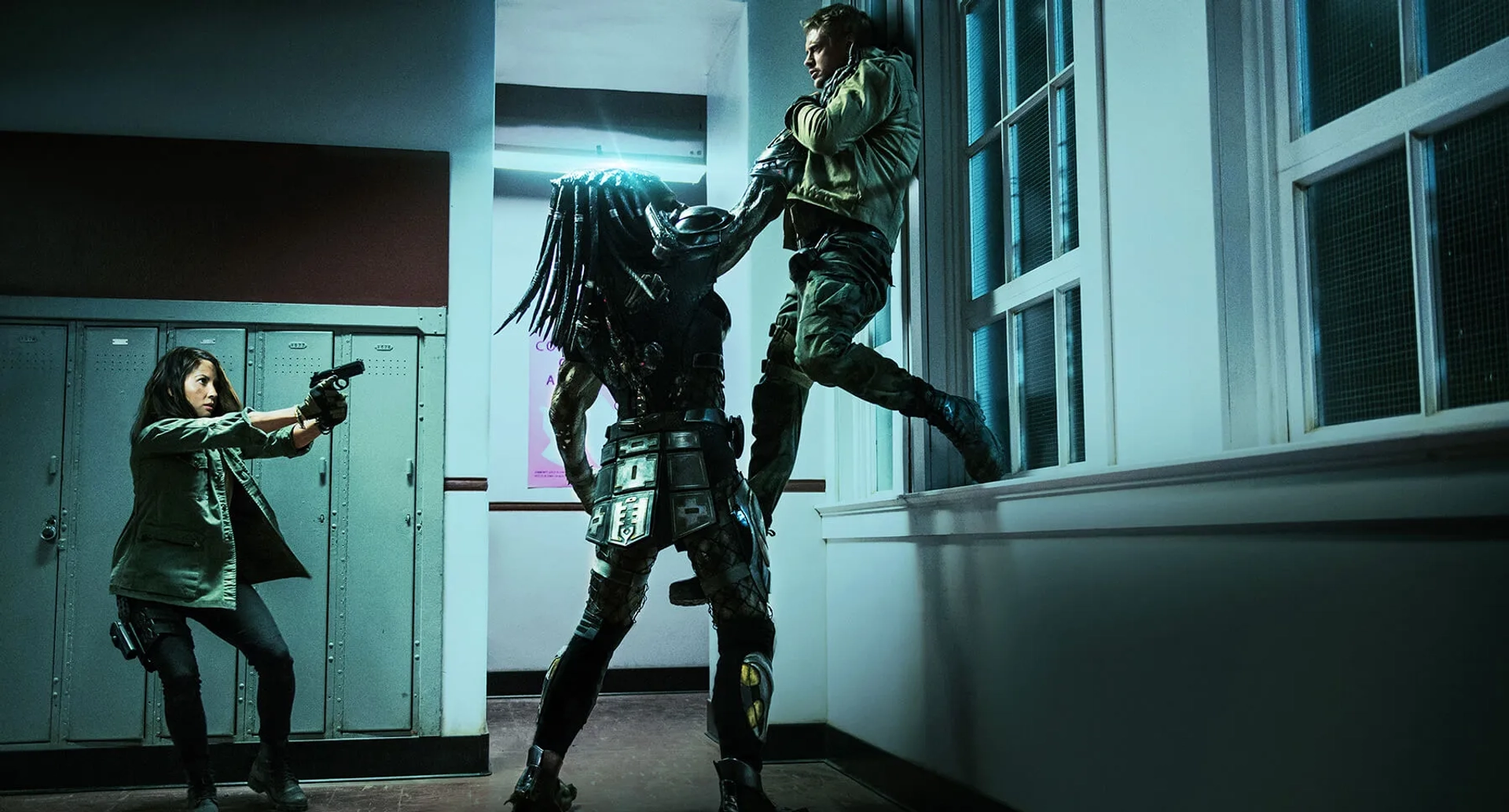 Olivia Munn and Boyd Holbrook in The Predator (2018)