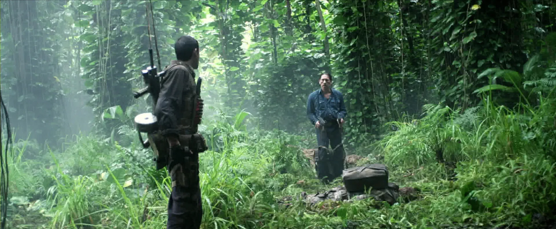 Danny Trejo and Adrien Brody in Predators (2010)