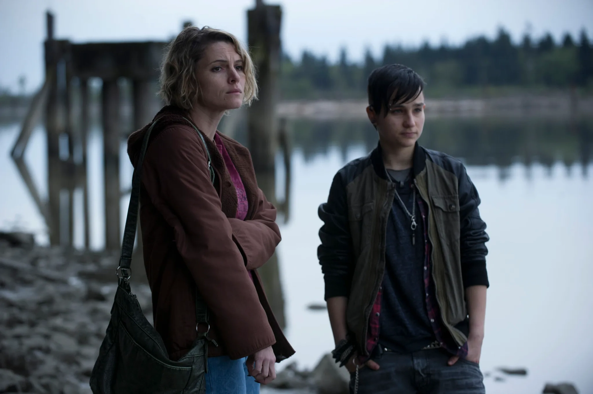 Amy Seimetz and Bex Taylor-Klaus in The Killing (2011)