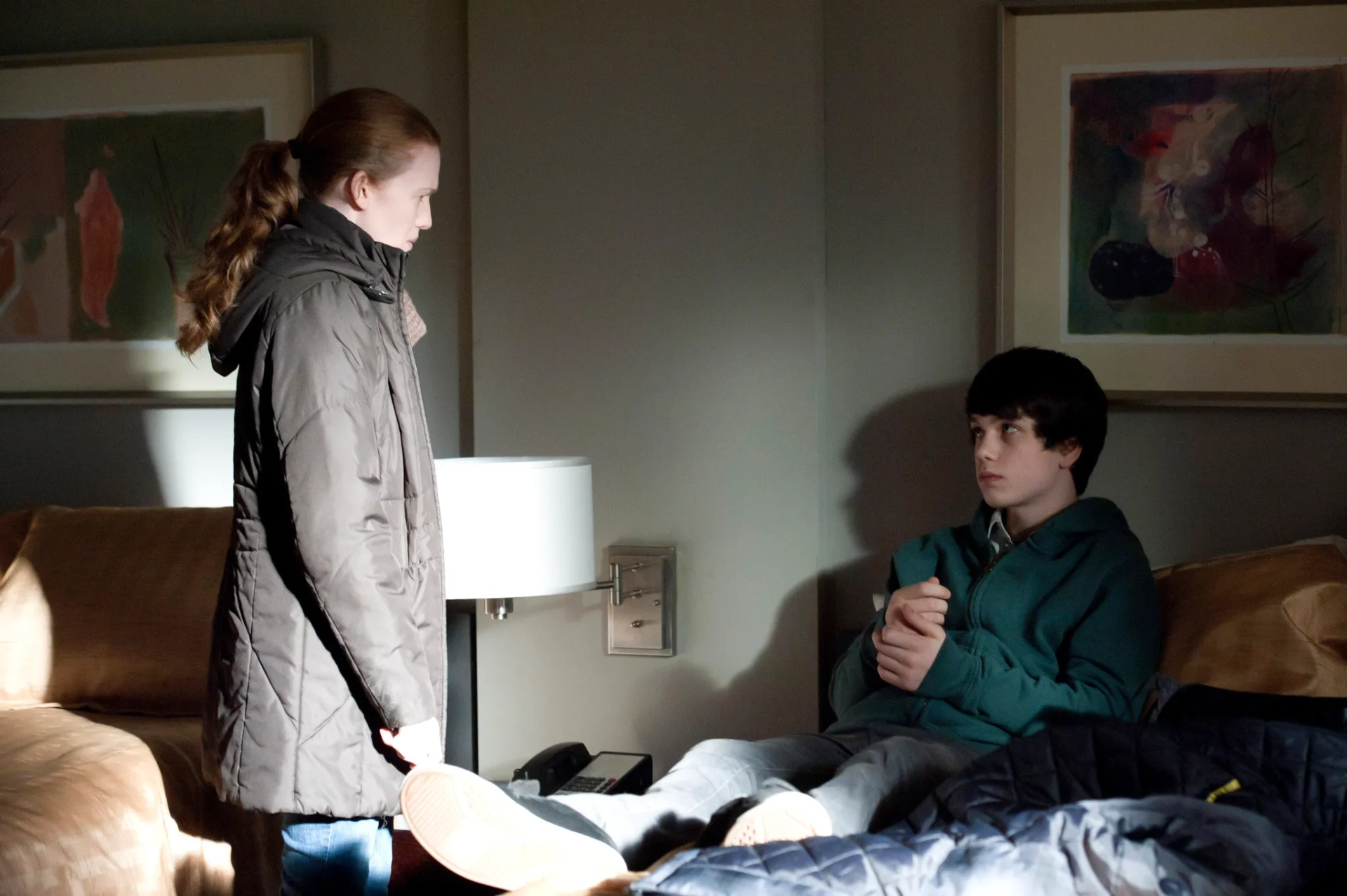 Mireille Enos and Liam James in The Killing (2011)