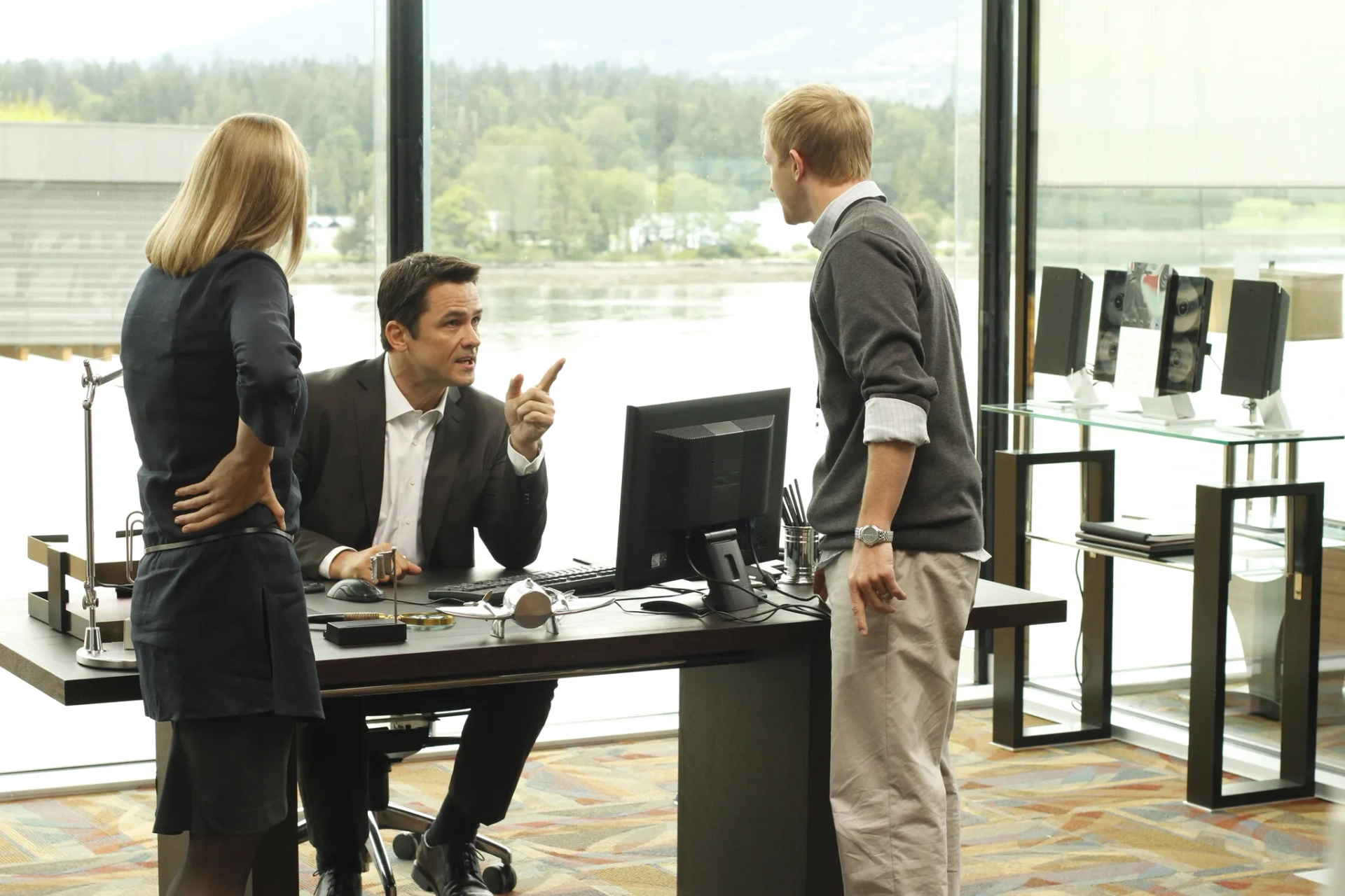 Billy Campbell, Kristin Lehman, and Eric Ladin in The Killing (2011)