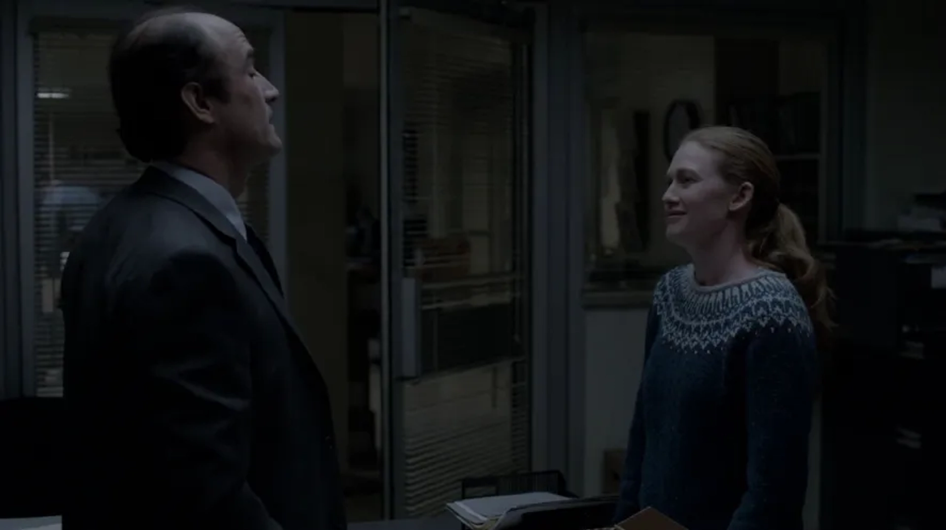 Elias Koteas and Mireille Enos in The Killing (2011)