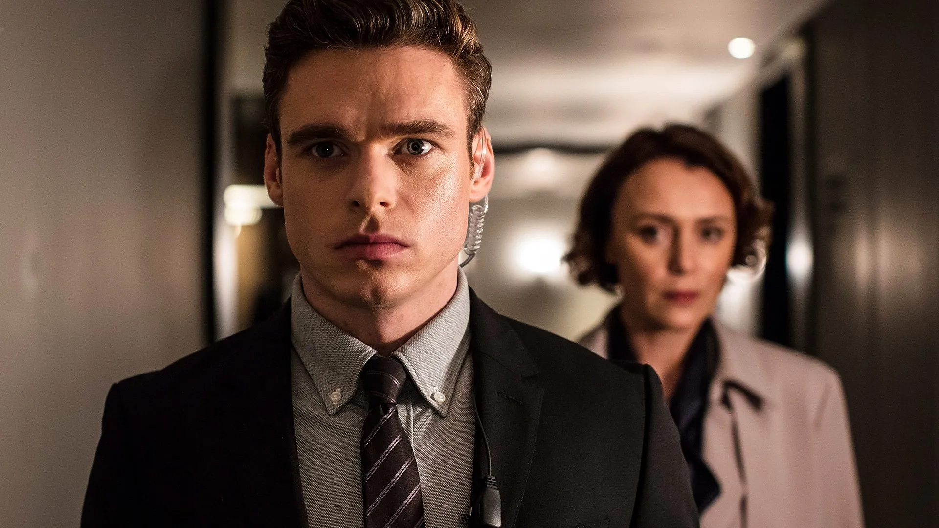 Keeley Hawes and Richard Madden in Bodyguard (2018)